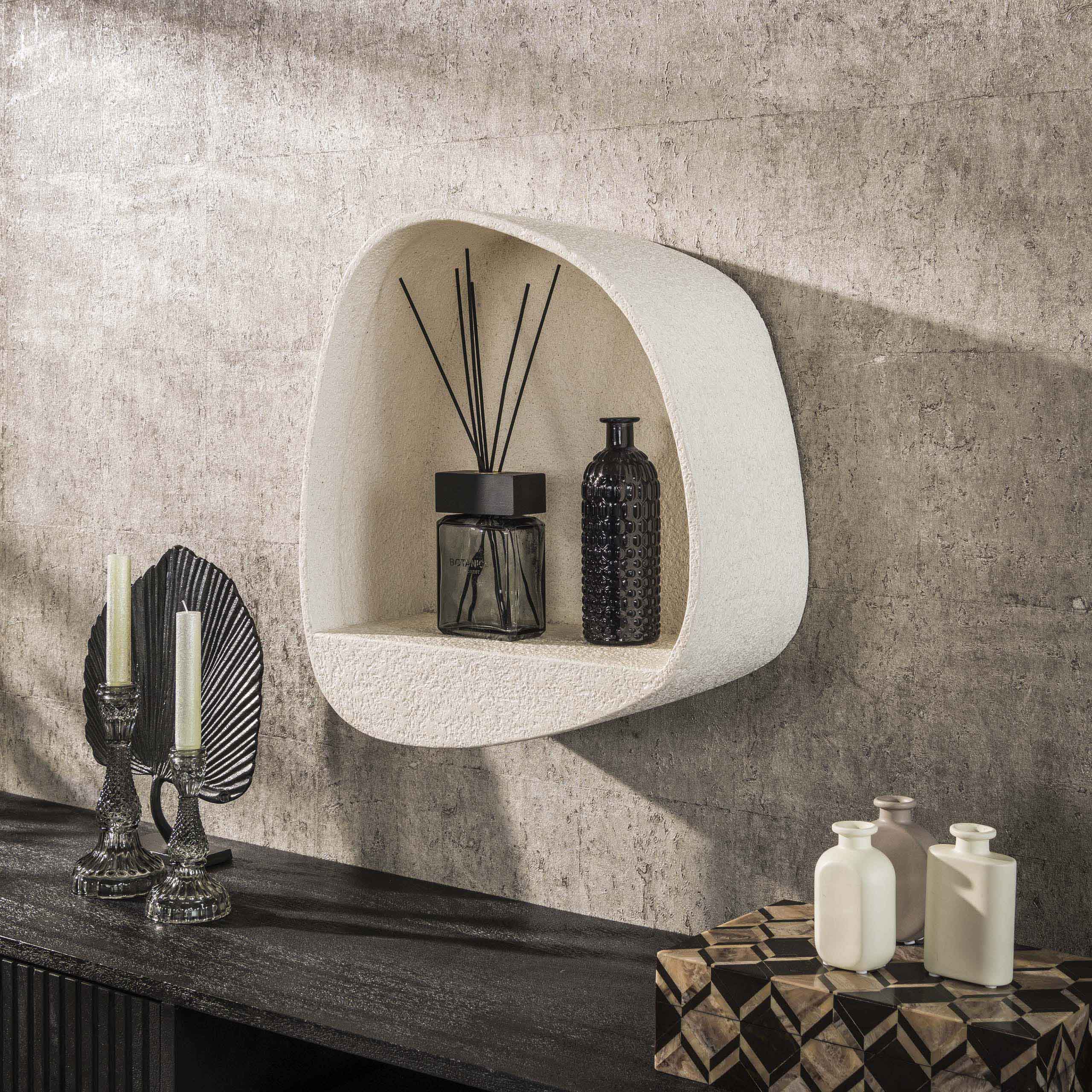 Estante de pared piedra ancho / Compuesto de mármol