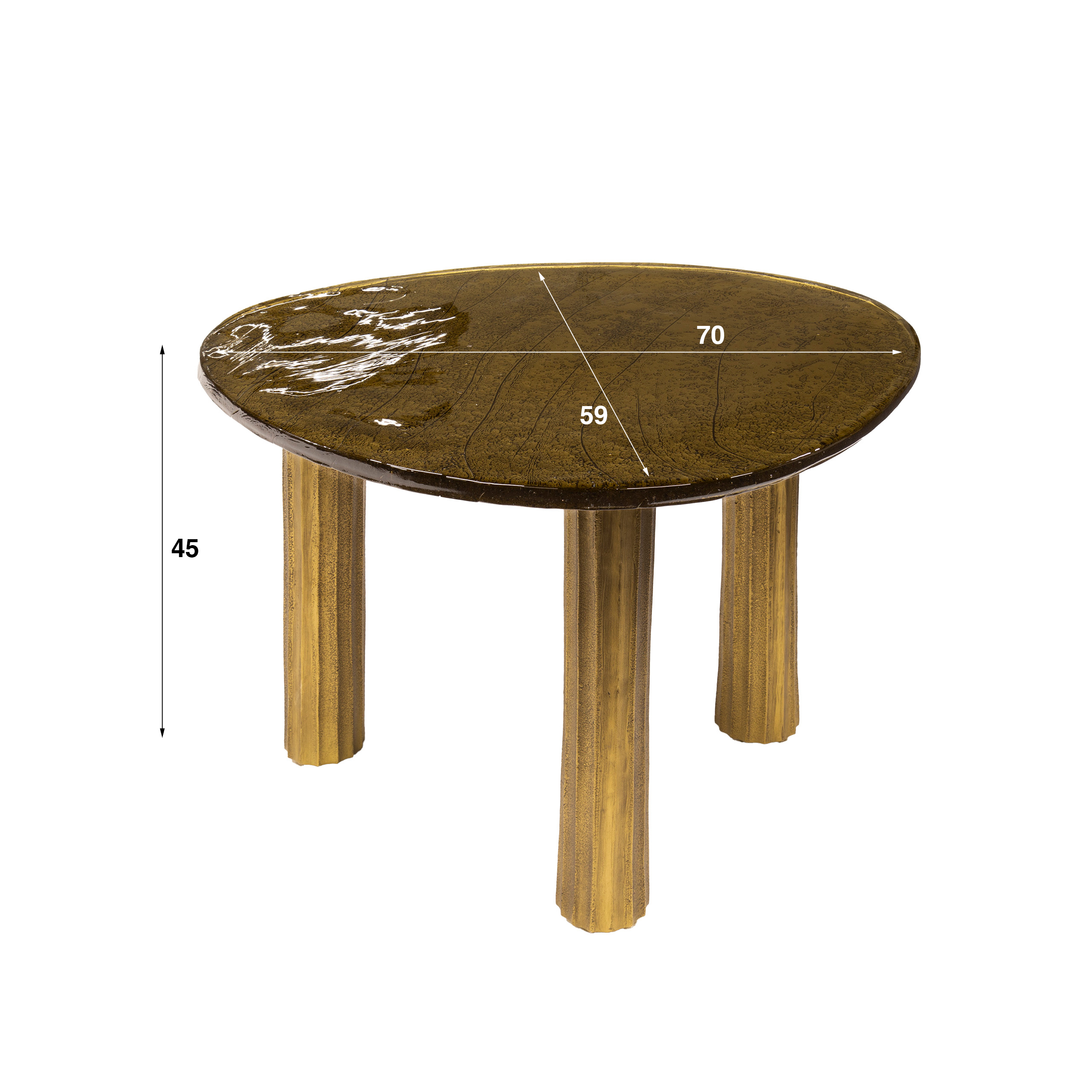 Mesa de centro Eclipse L - Oro antiguo