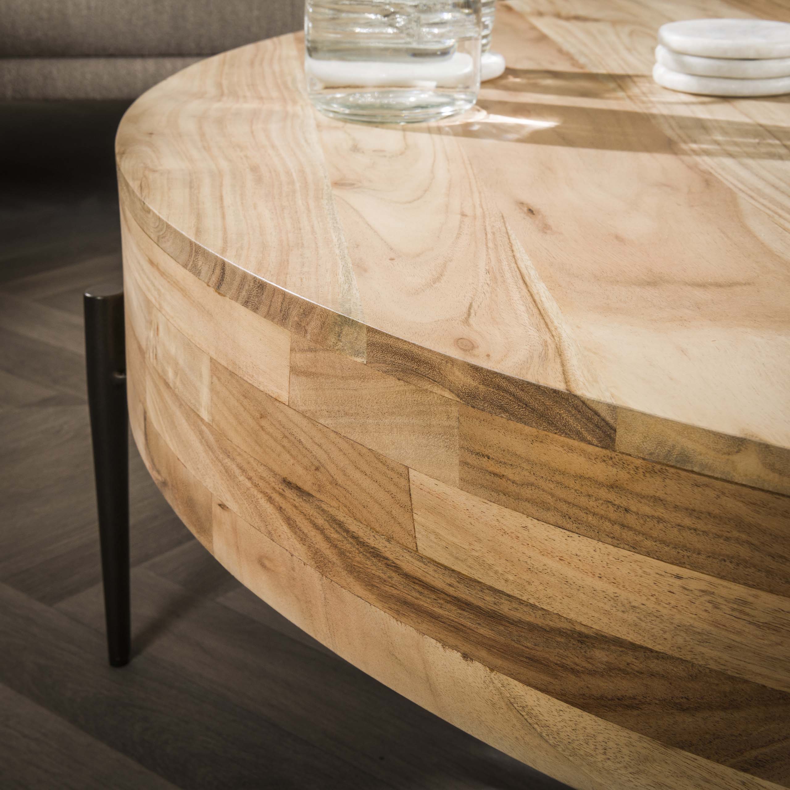 Mesa de centro Bulky Wood Ø120 - Acacia maciza