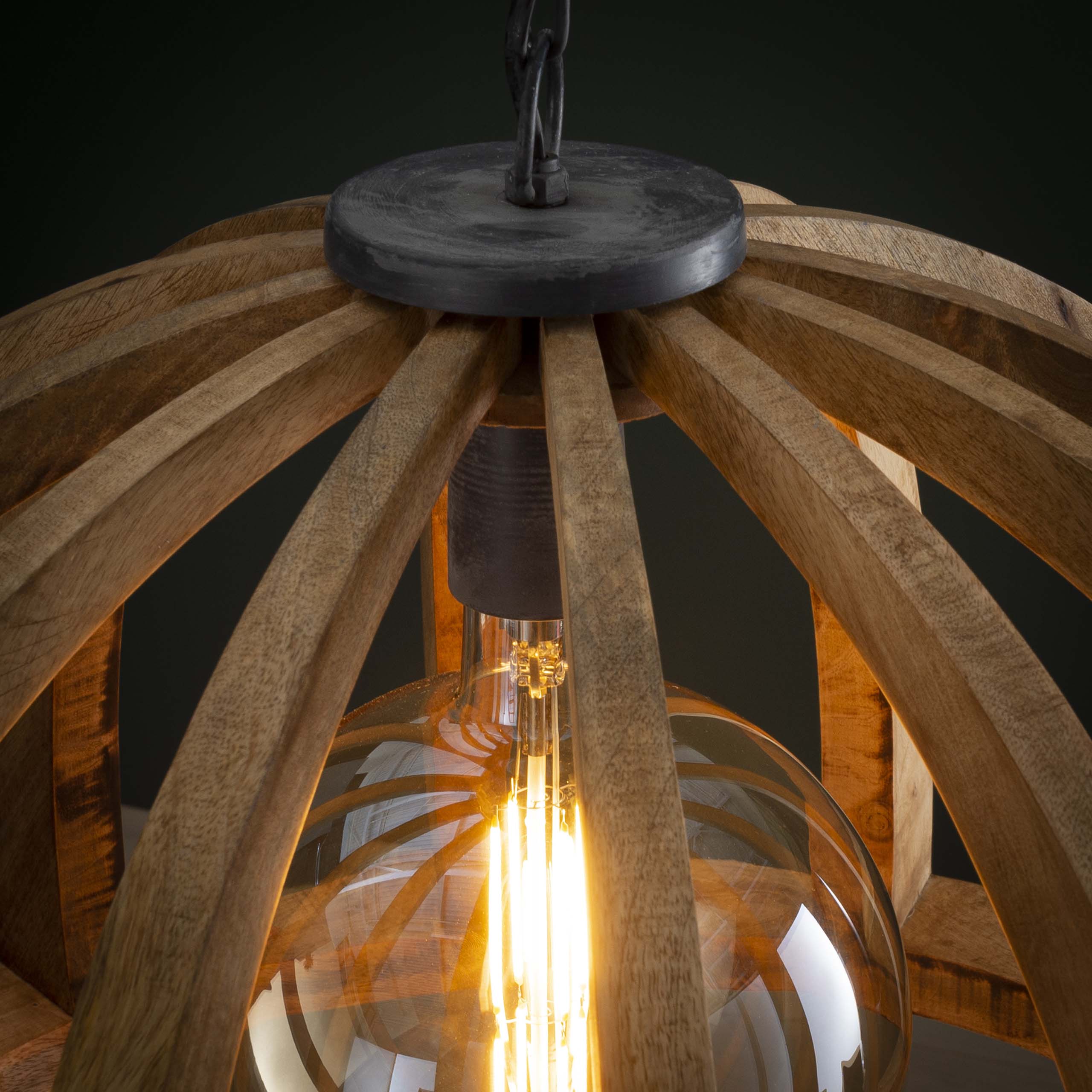 Lámpara colgante Orba 1 luz Ø60 cm - Mango macizo
