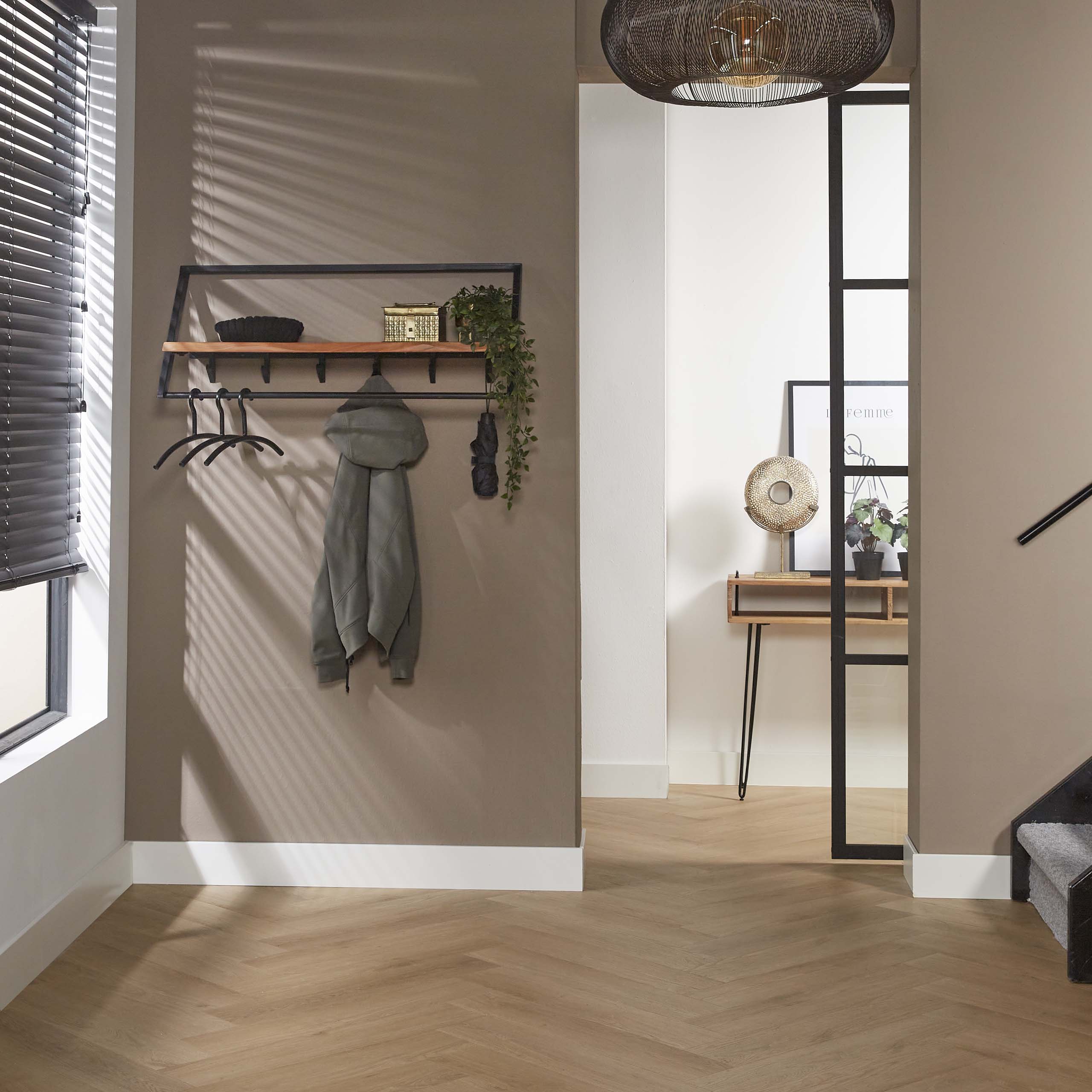 Perchero Lean - 6 ganchos - Acacia maciza