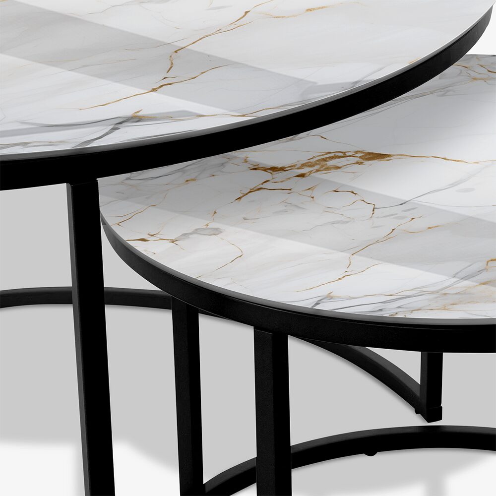 Coffee table Black - White & Gold Marble