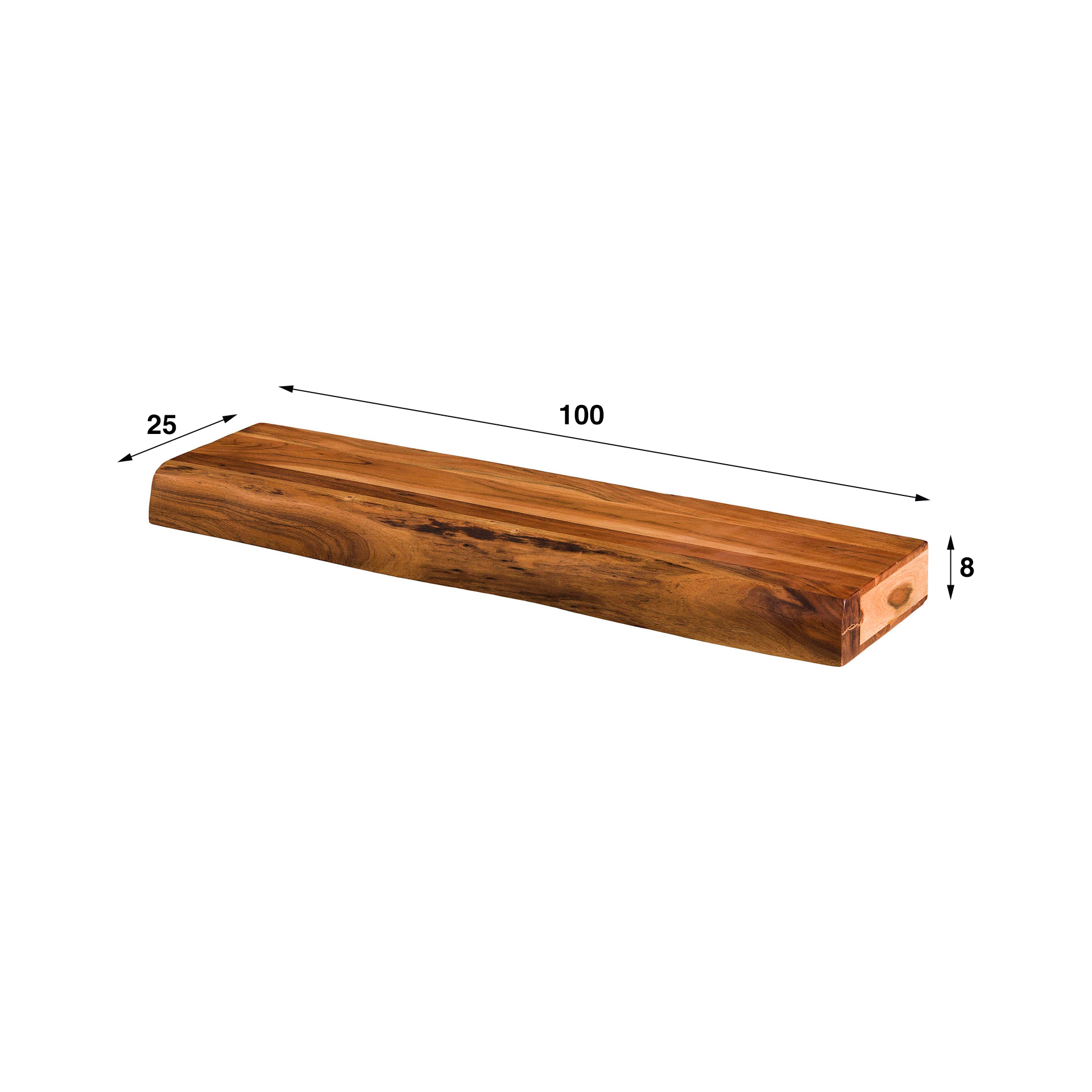 Estante de pared 100 peldaños / Acacia maciza natural