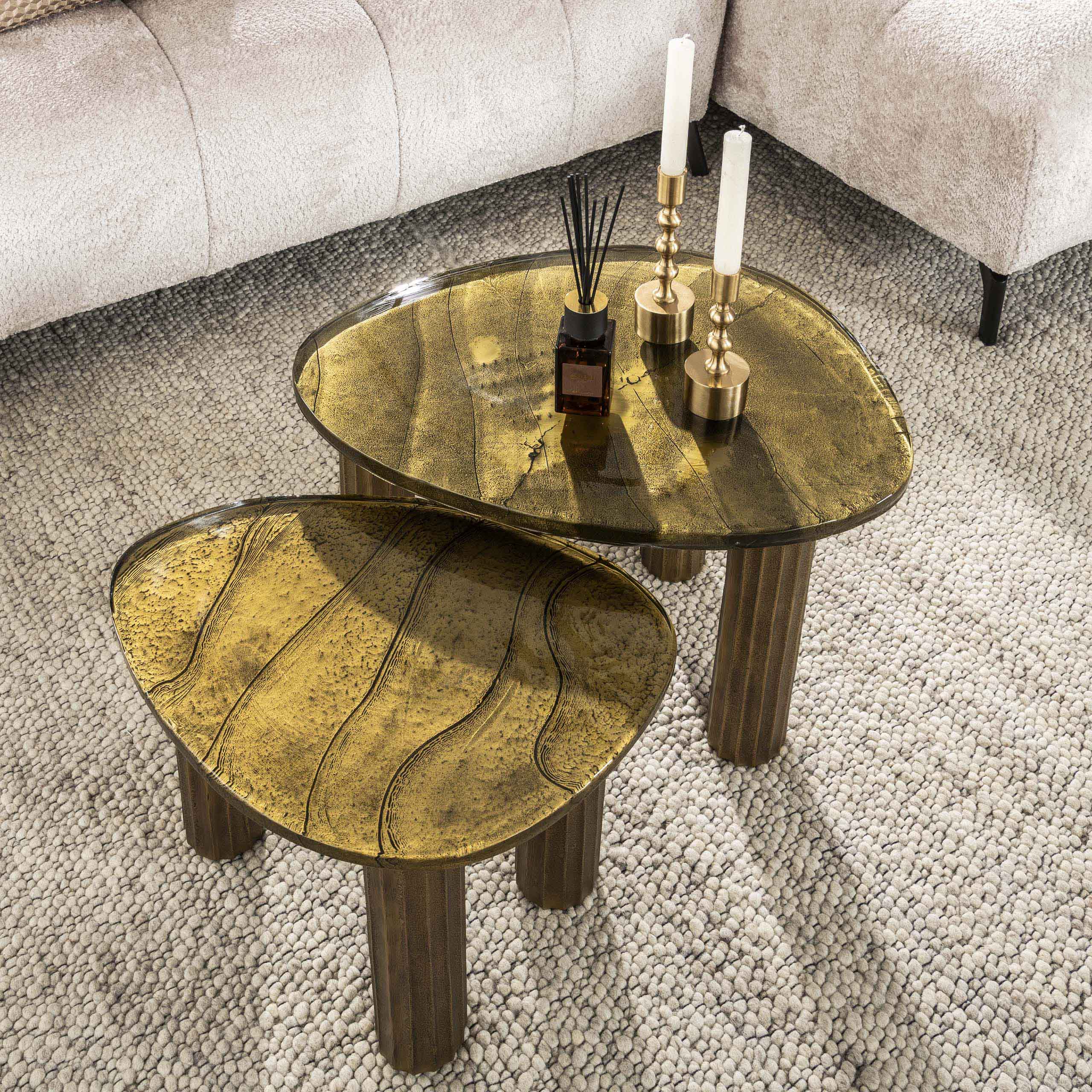 Mesa de centro Eclipse S - Oro antiguo
