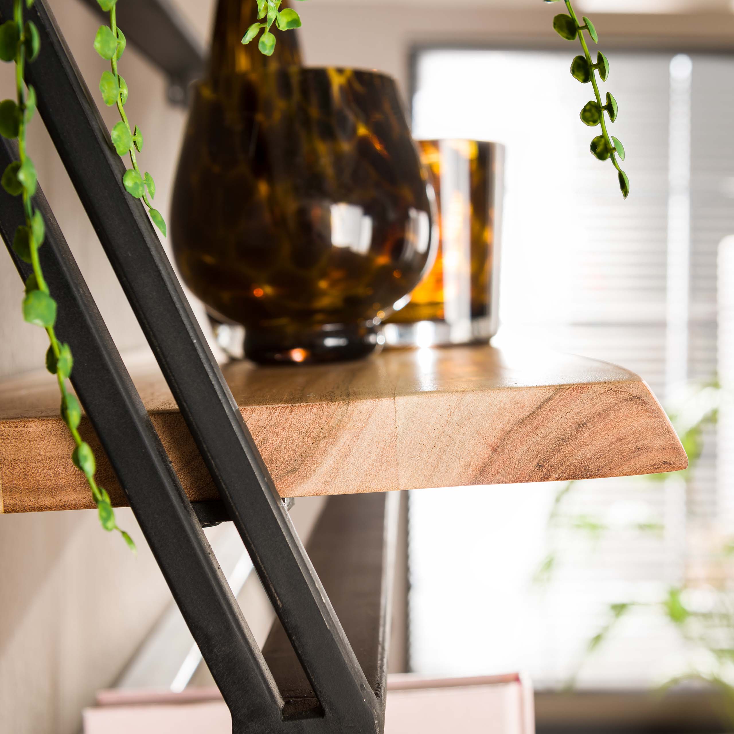 Estante de pared Lean juego de 3 - Acacia maciza