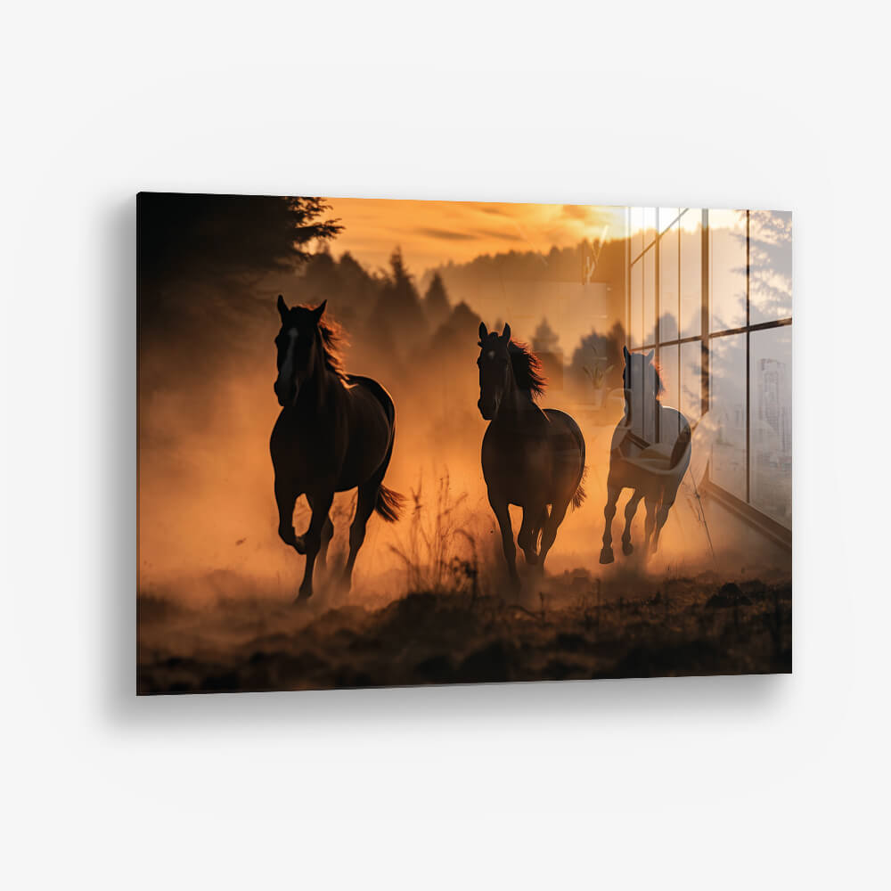 Running Horses II – Vidrio