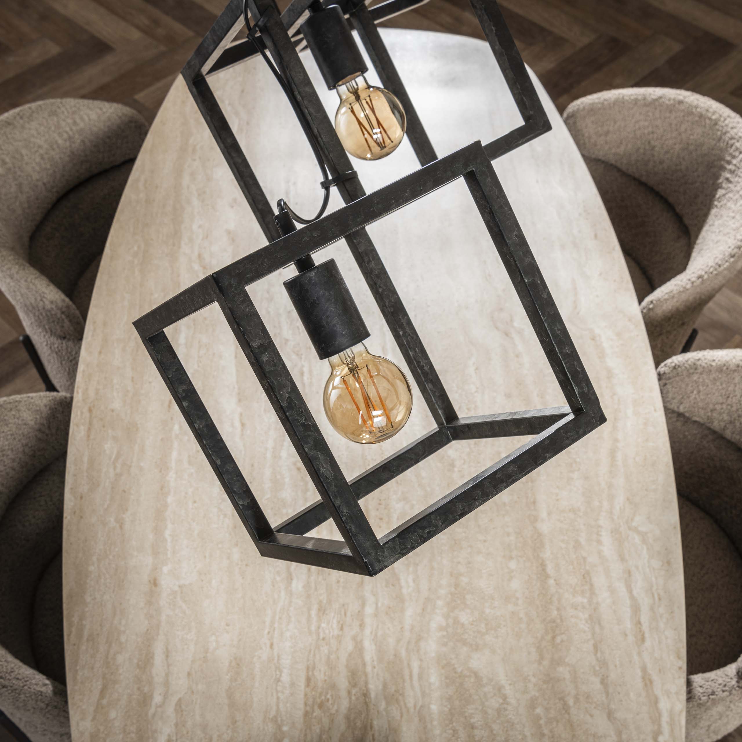 Lámpara colgante Cube 4 luces - Carbón