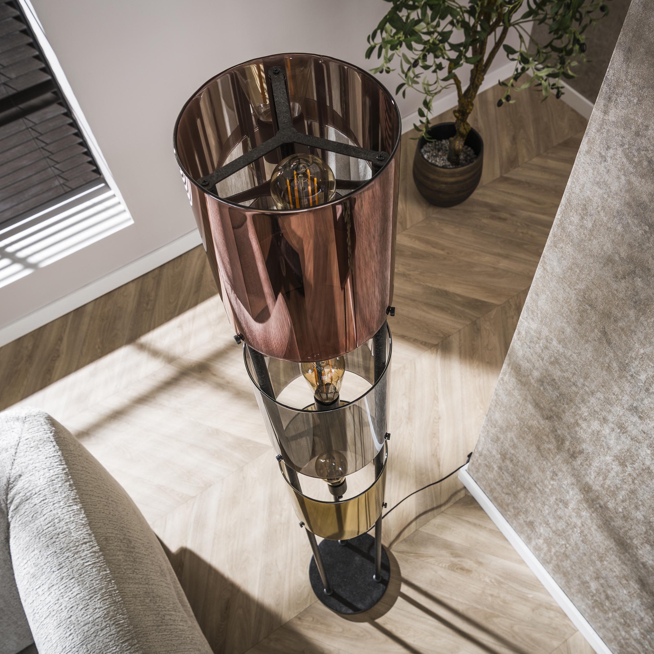 Lámpara de pie Lucente Tricolore 3 luces - Negro ártico