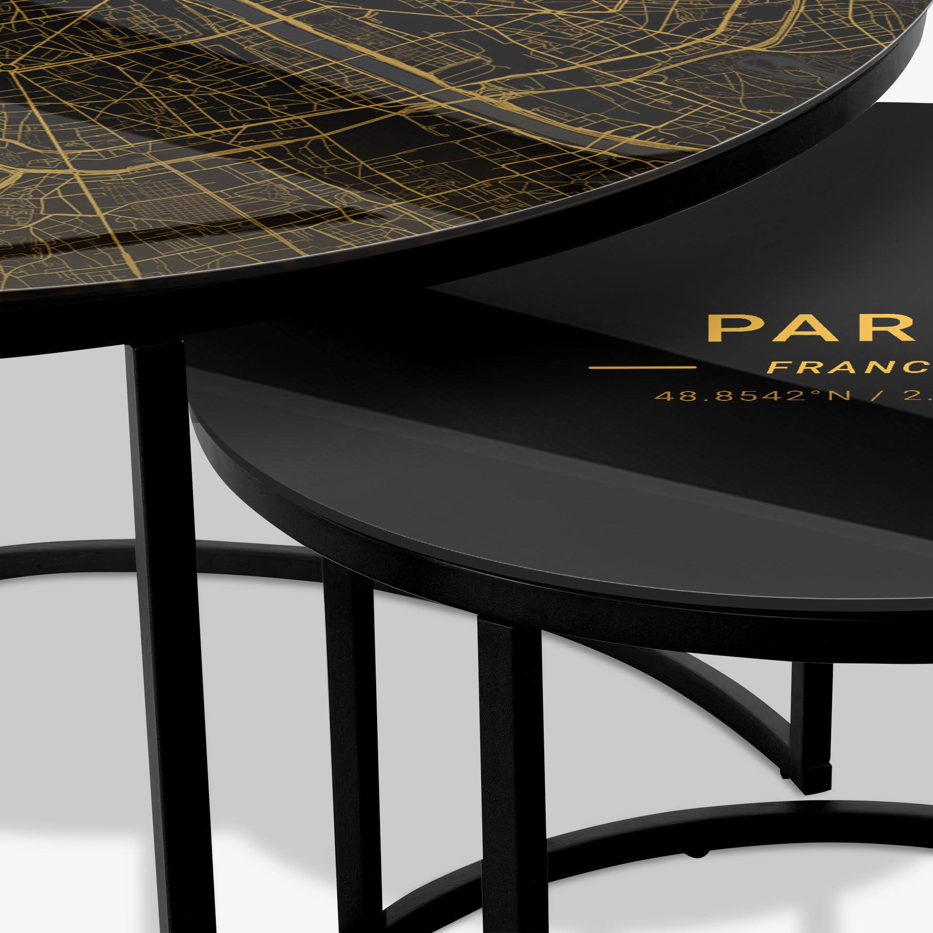 Mesa de centro Negro - Paris Gold