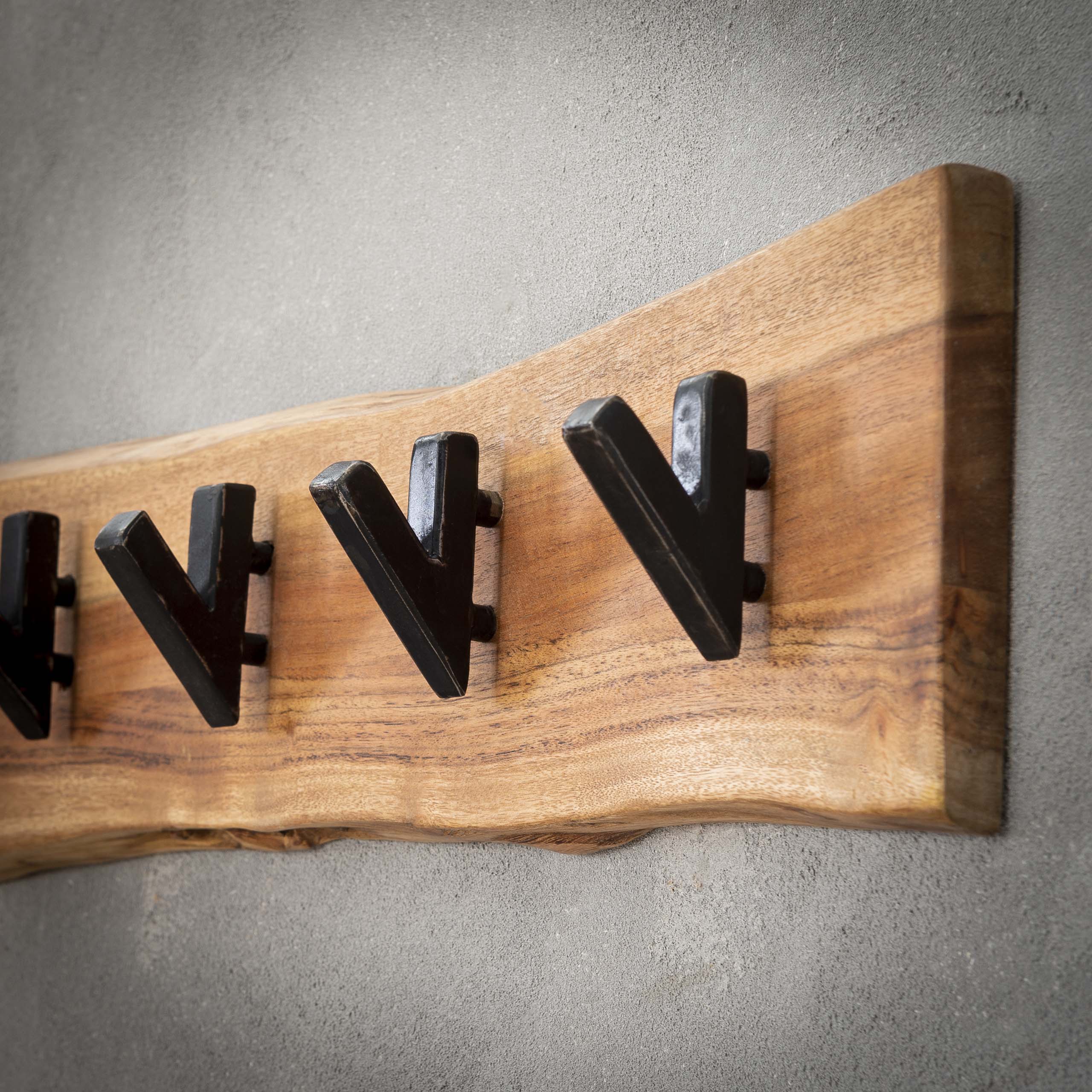 Perchero Largo Madera 8 ganchos