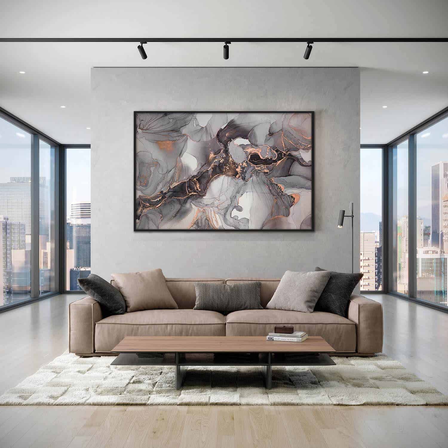 "Grey & Gold Abstract Marble"