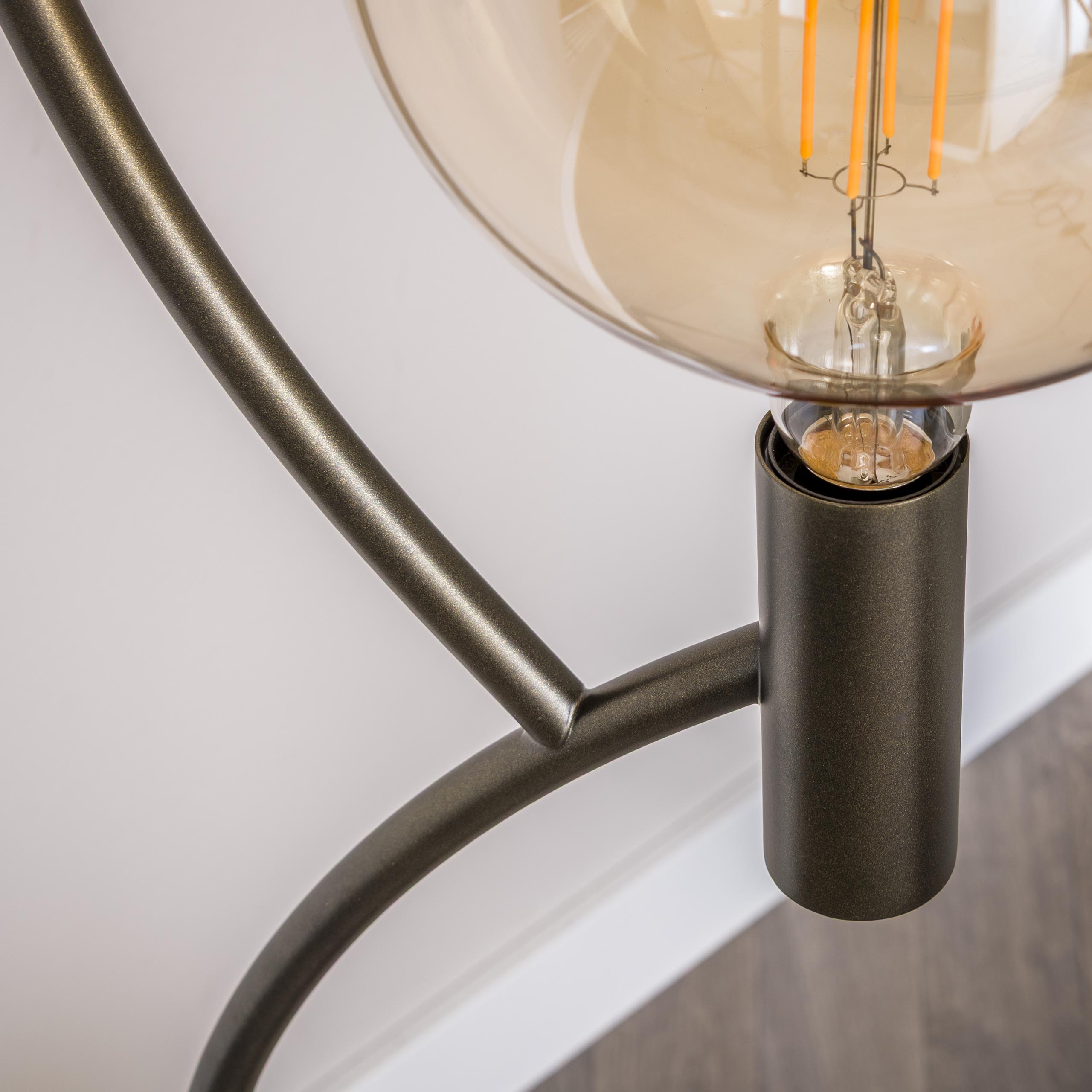 Lámpara de pie Arcus 3 luces marrón Sienna