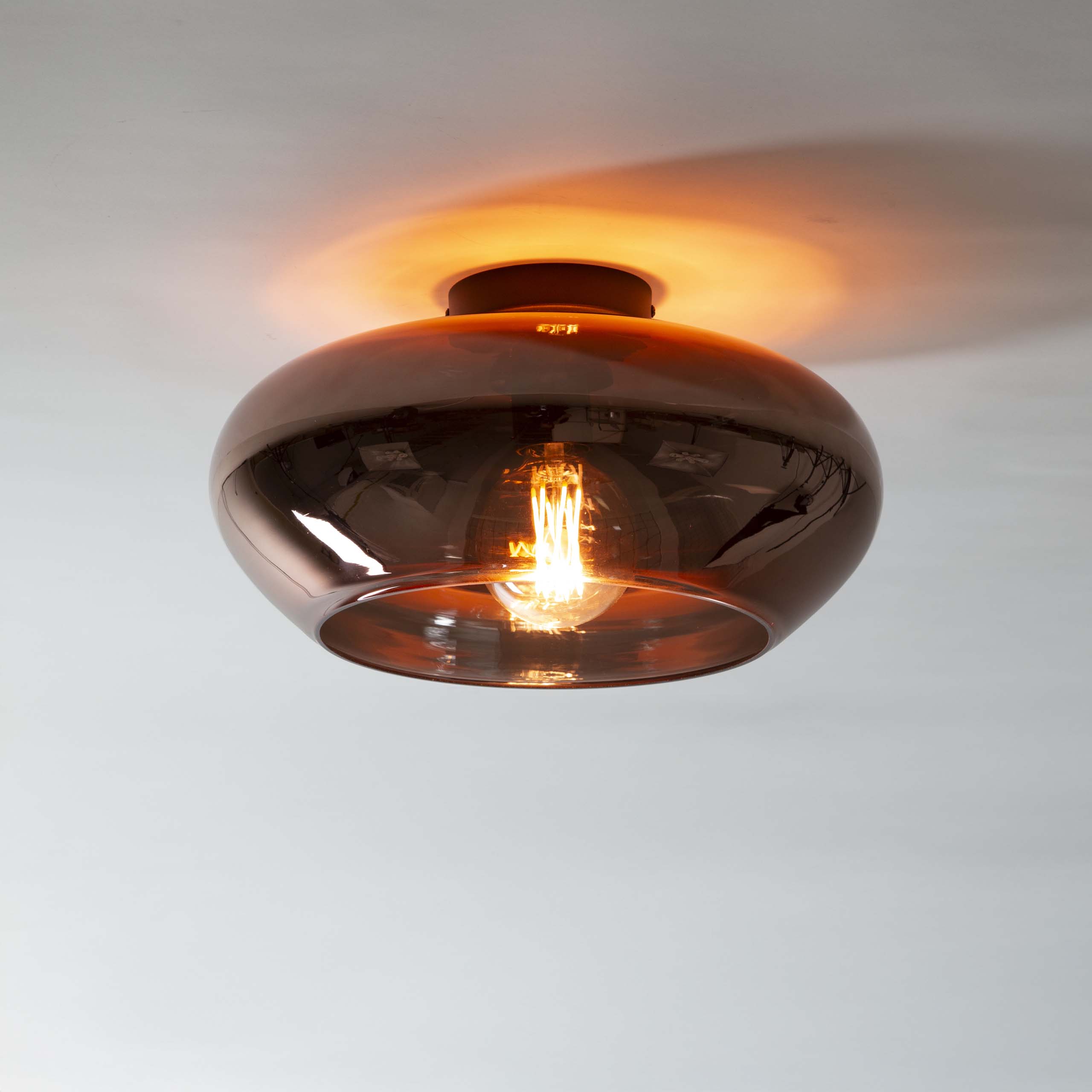 Lámpara de techo eleva vidrio / Vidrio color cobre