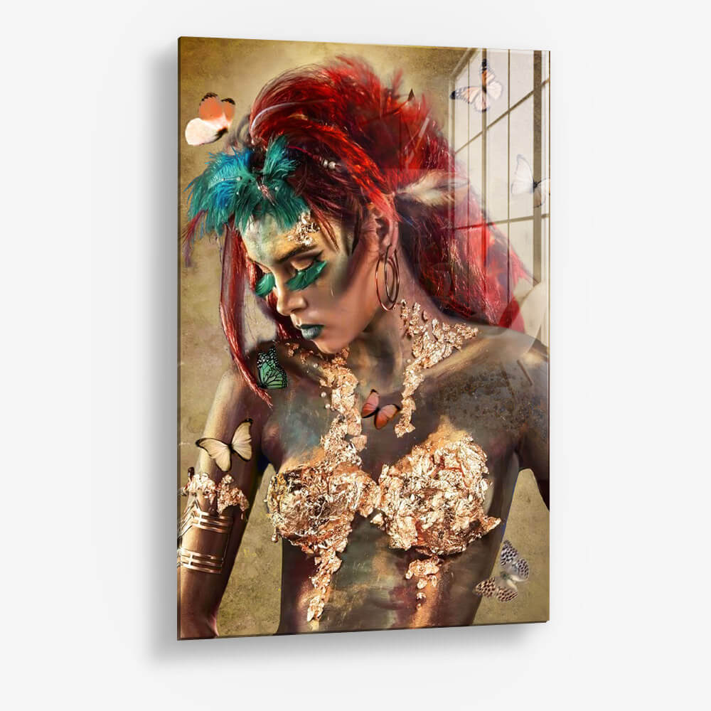 Woman and Butterflies – Vidrio