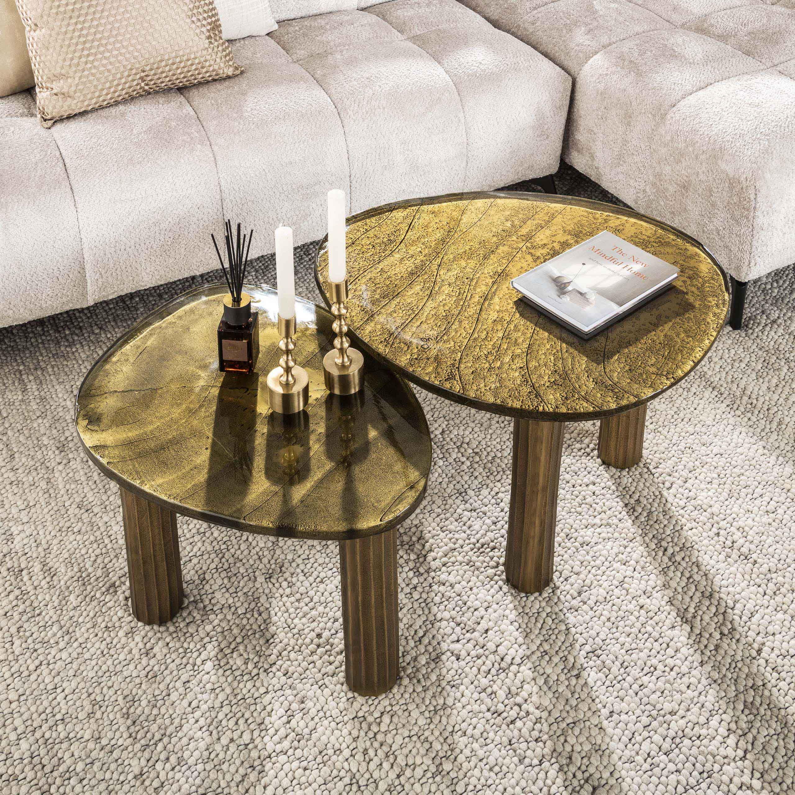 Mesa de centro Eclipse L - Oro antiguo