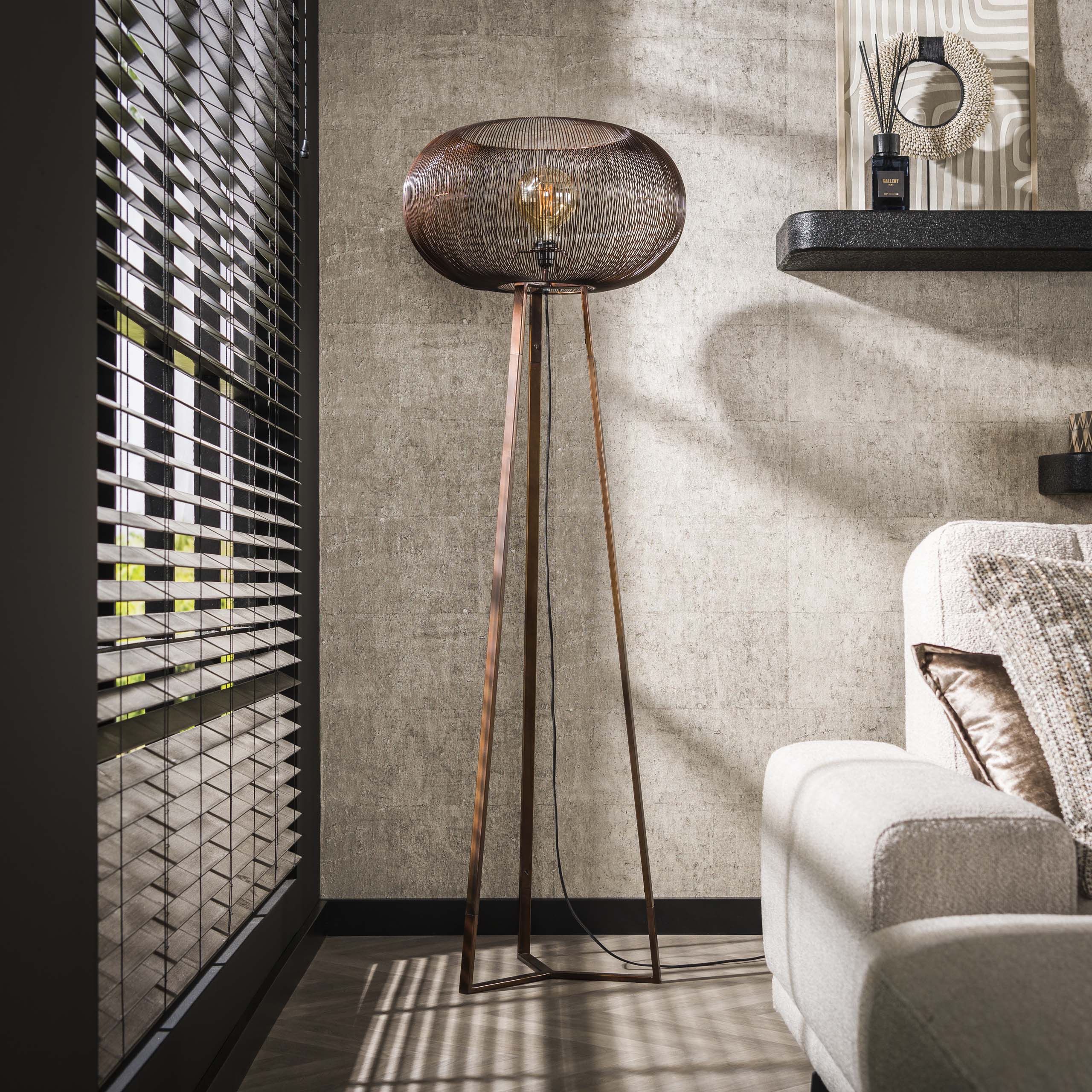 Lámpara de pie Copper Twist 1 luz - Níquel negro