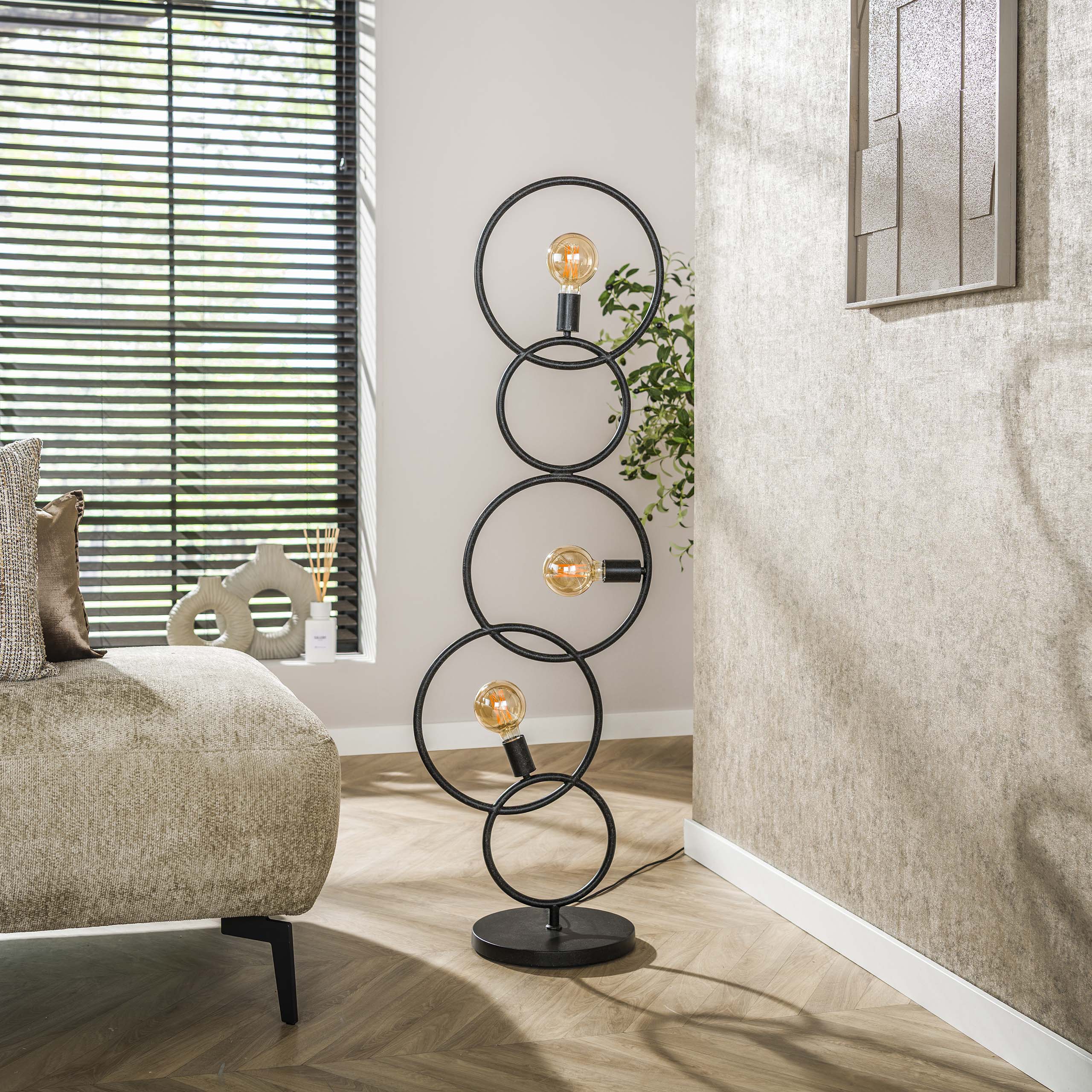 Lámpara de pie Loop 3 luces Artic negro