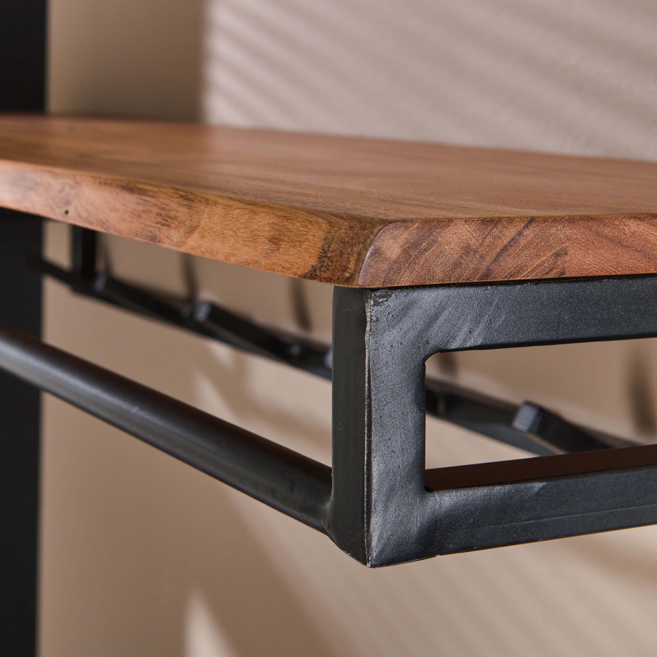 Perchero personalizado 6 ganchos estante para sombreros / Acacia maciza natural