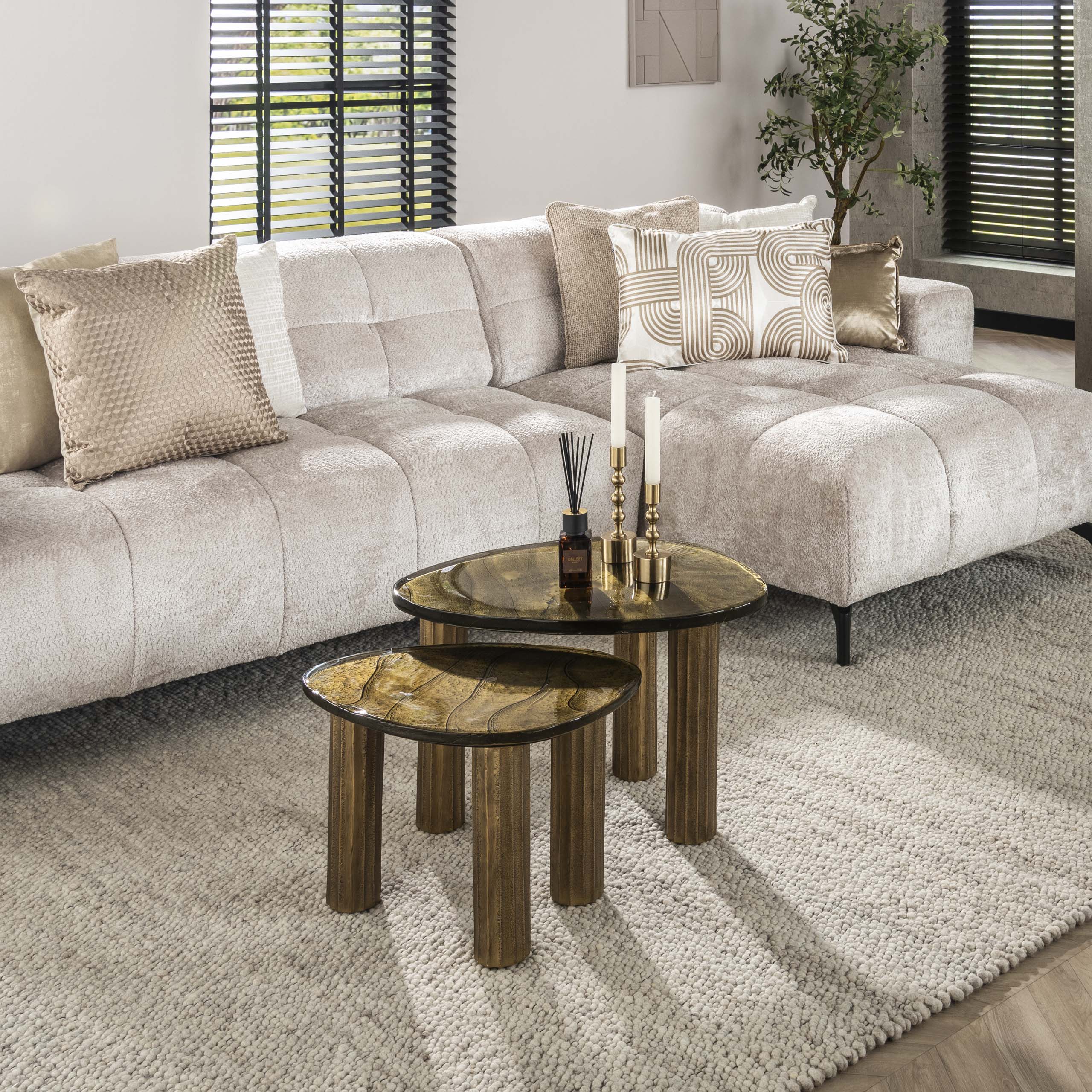 Mesa de centro Eclipse S - Oro antiguo