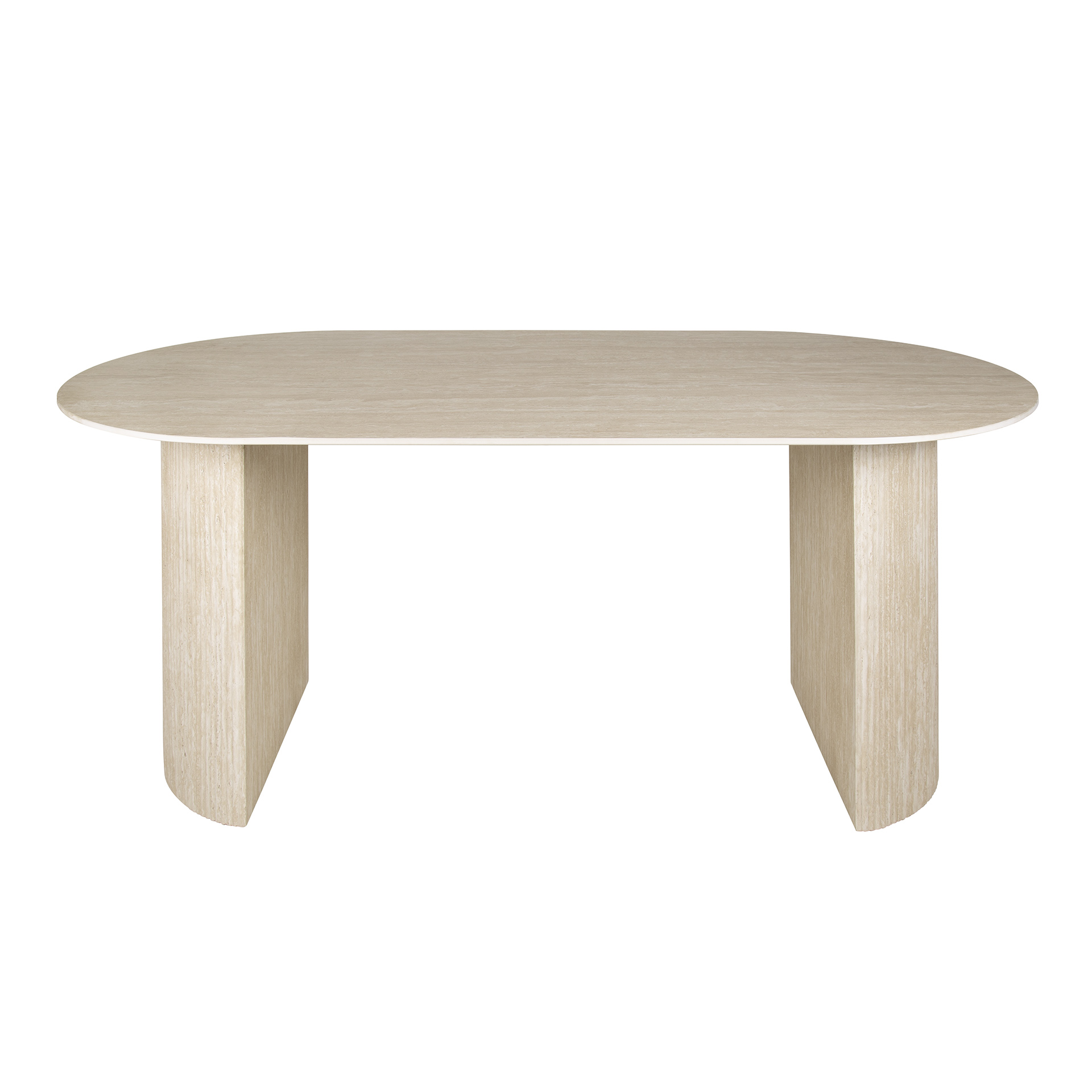 Mesa de comedor Romano Arch ovalada plana 180 cm - Cerámica travertino