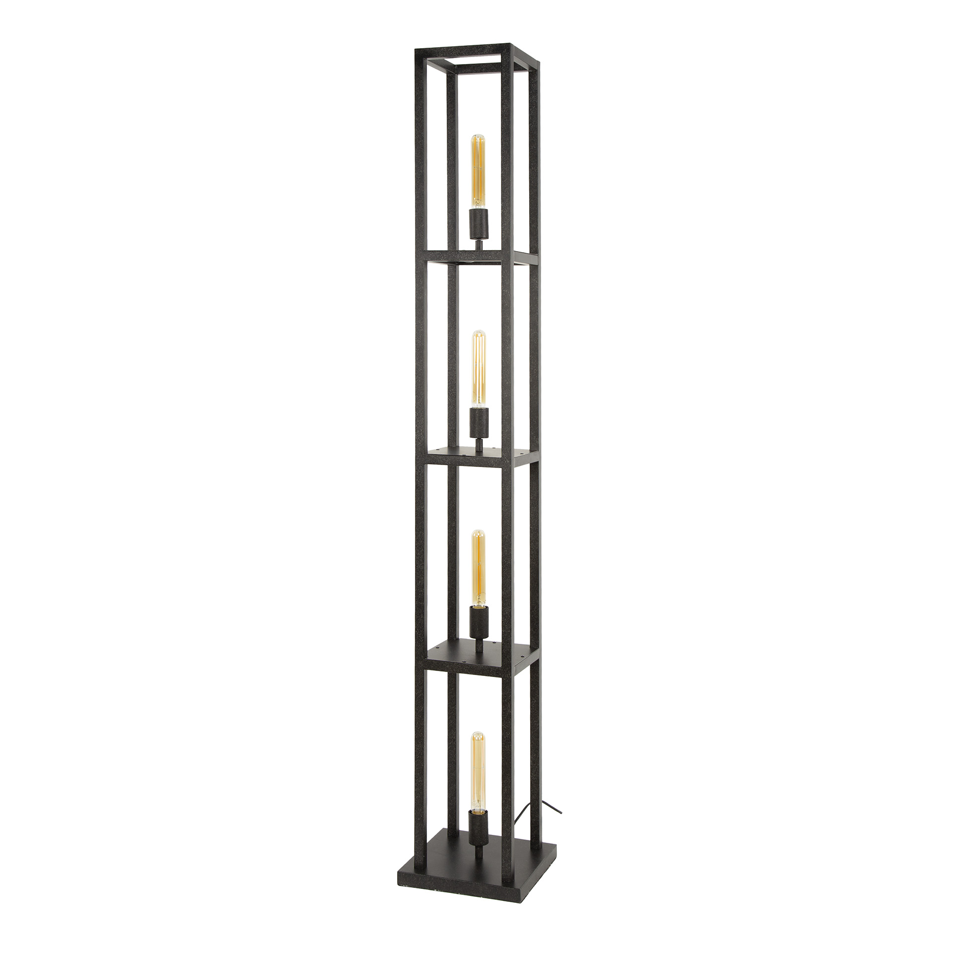 Lámpara de pie Quadra 4 luces - Negro ártico