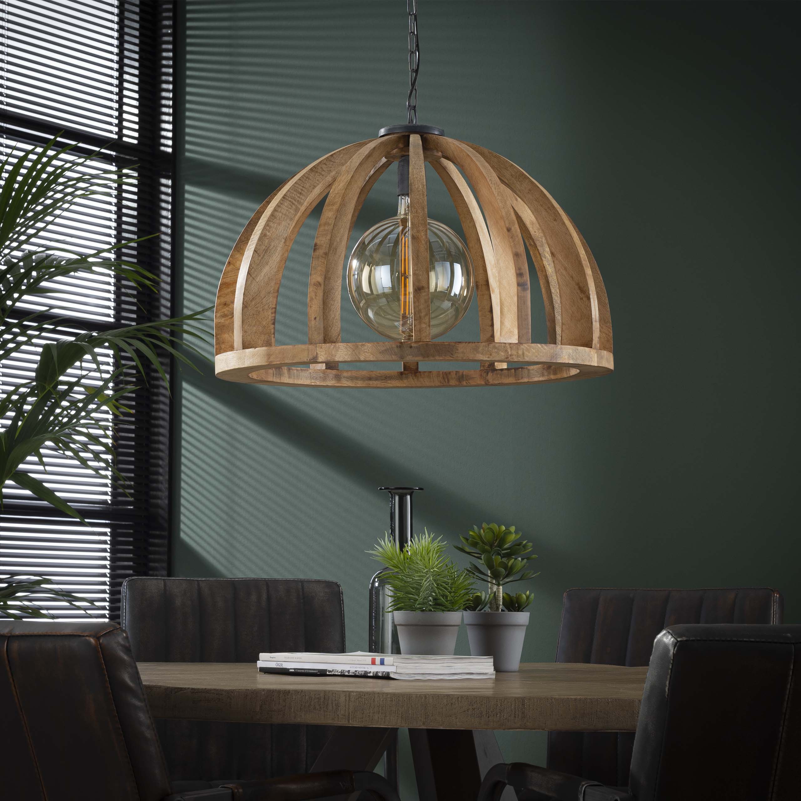 Lámpara colgante Orba 1 luz Ø60 cm - Mango macizo