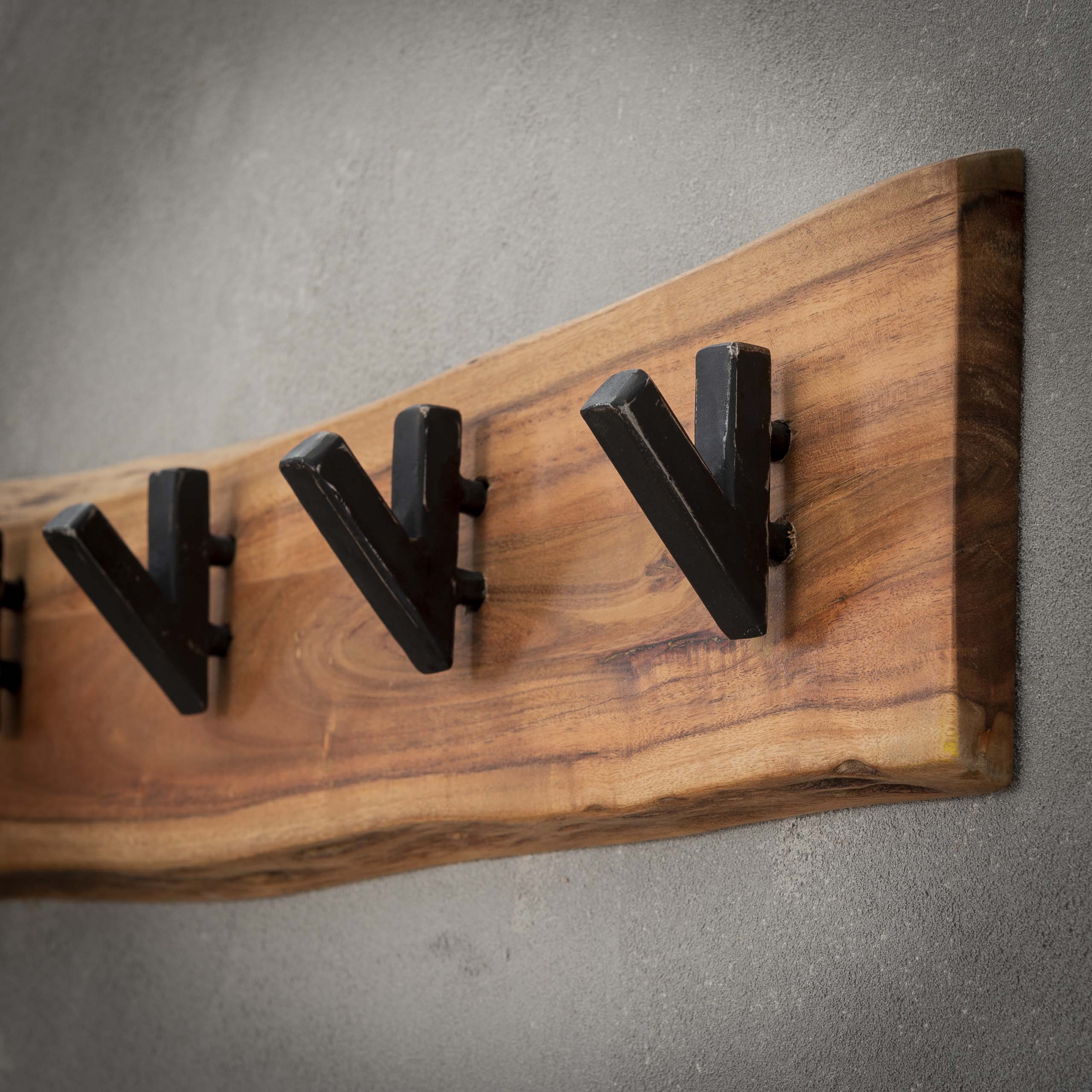 Perchero Corto Madera 5 ganchos