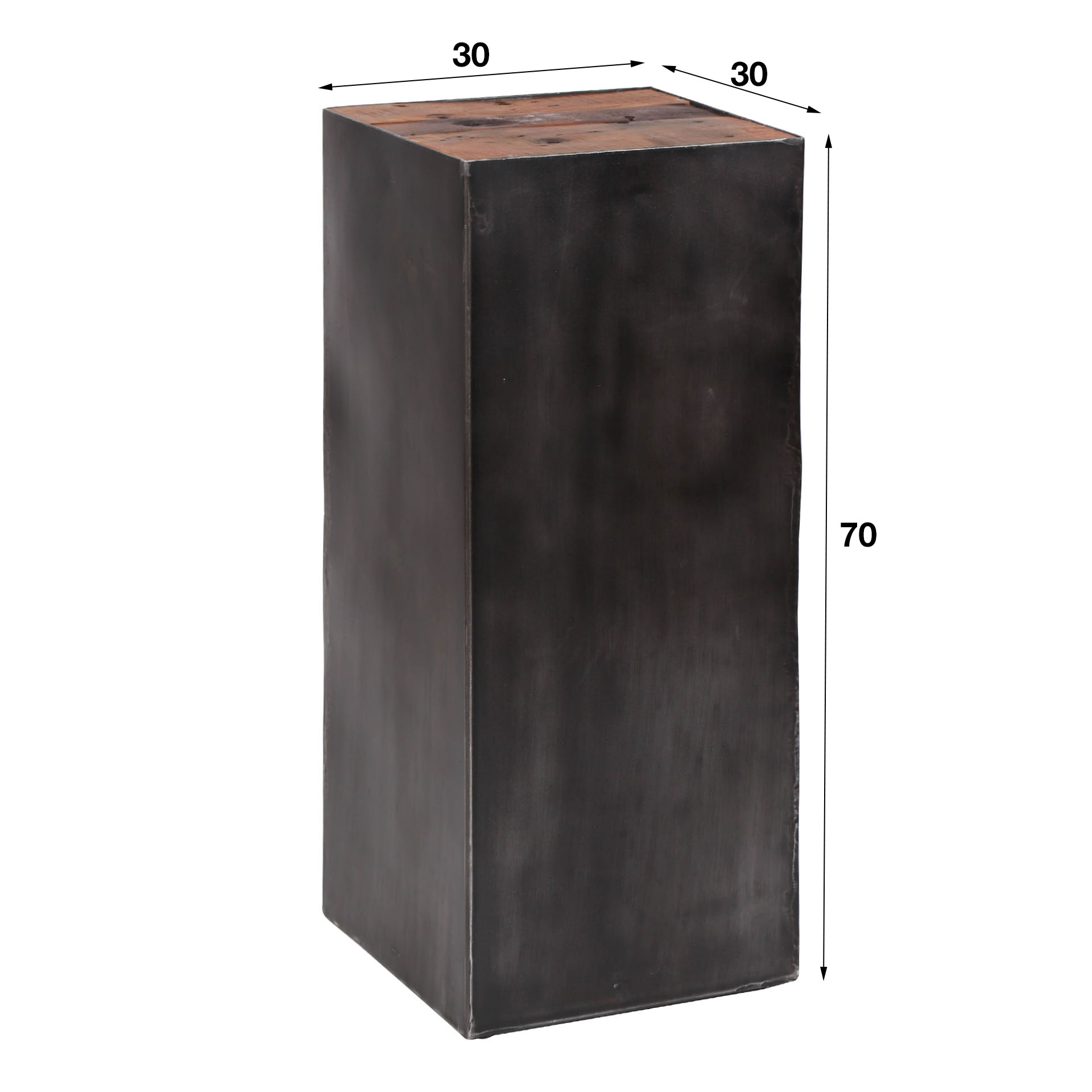 Columna de flores 70 cepillo natural Balsa de acero / Madera dura robusta