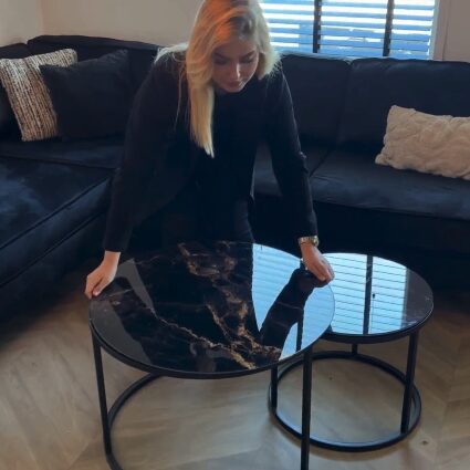 Coffee table Black - Abstract Marble