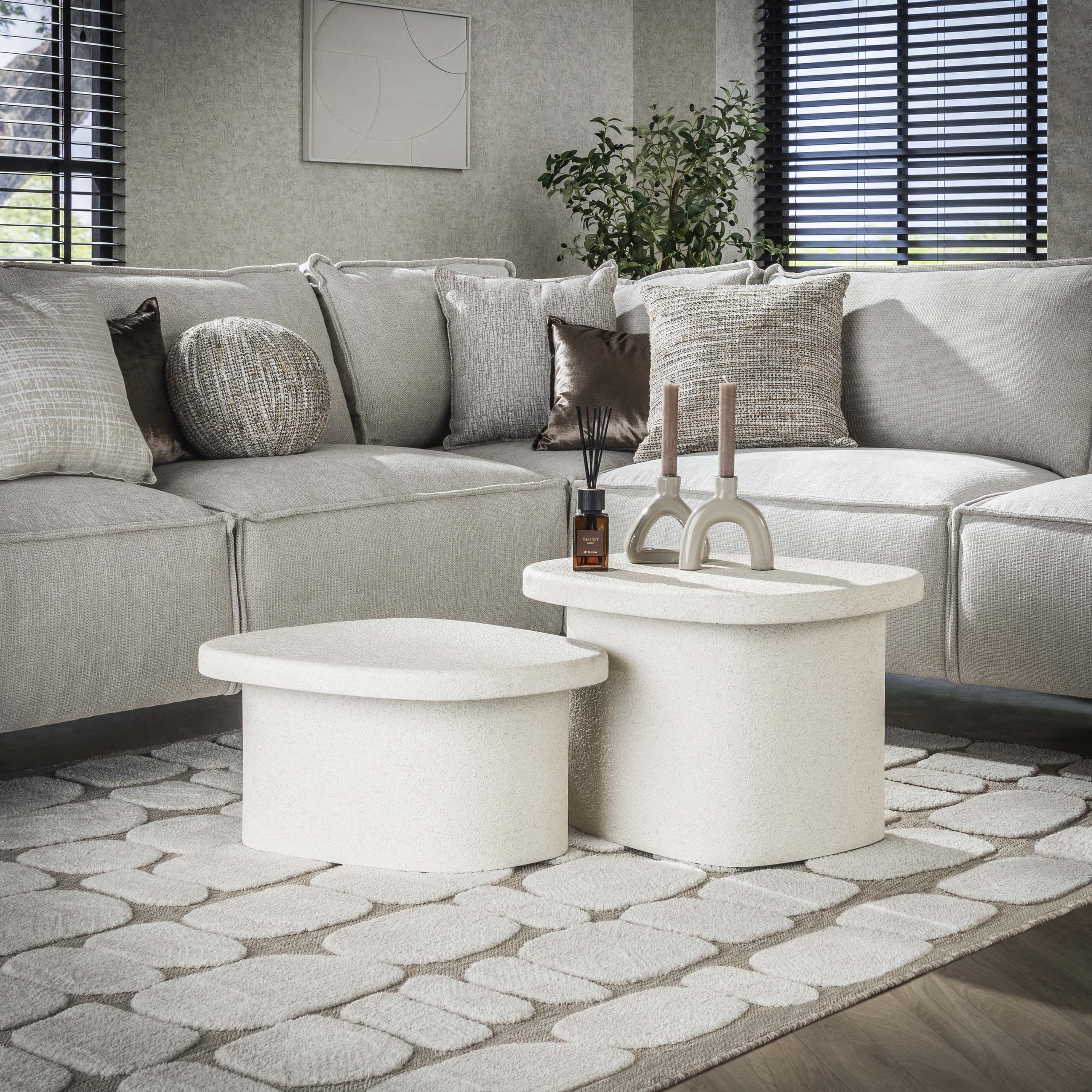 Juego de mesa de centro/2 piedra orgánica / Compuesto de mármol