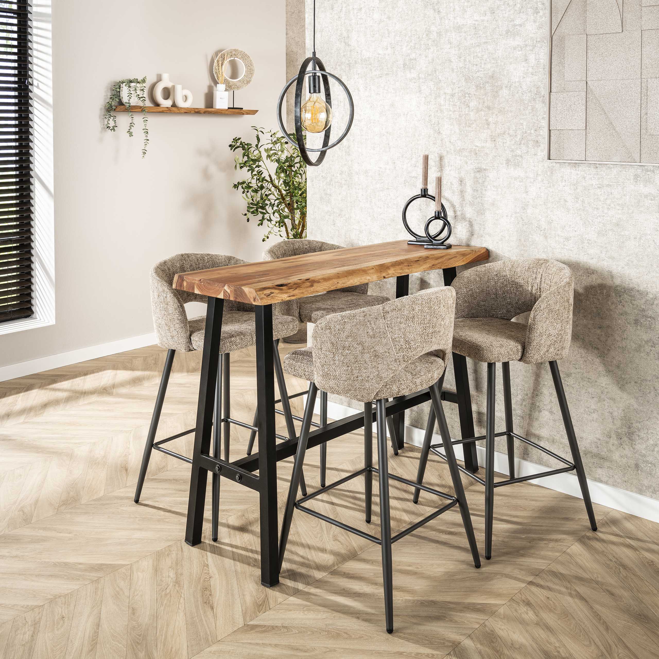 Mesa de bar Live Edge 125 cm - Acacia maciza