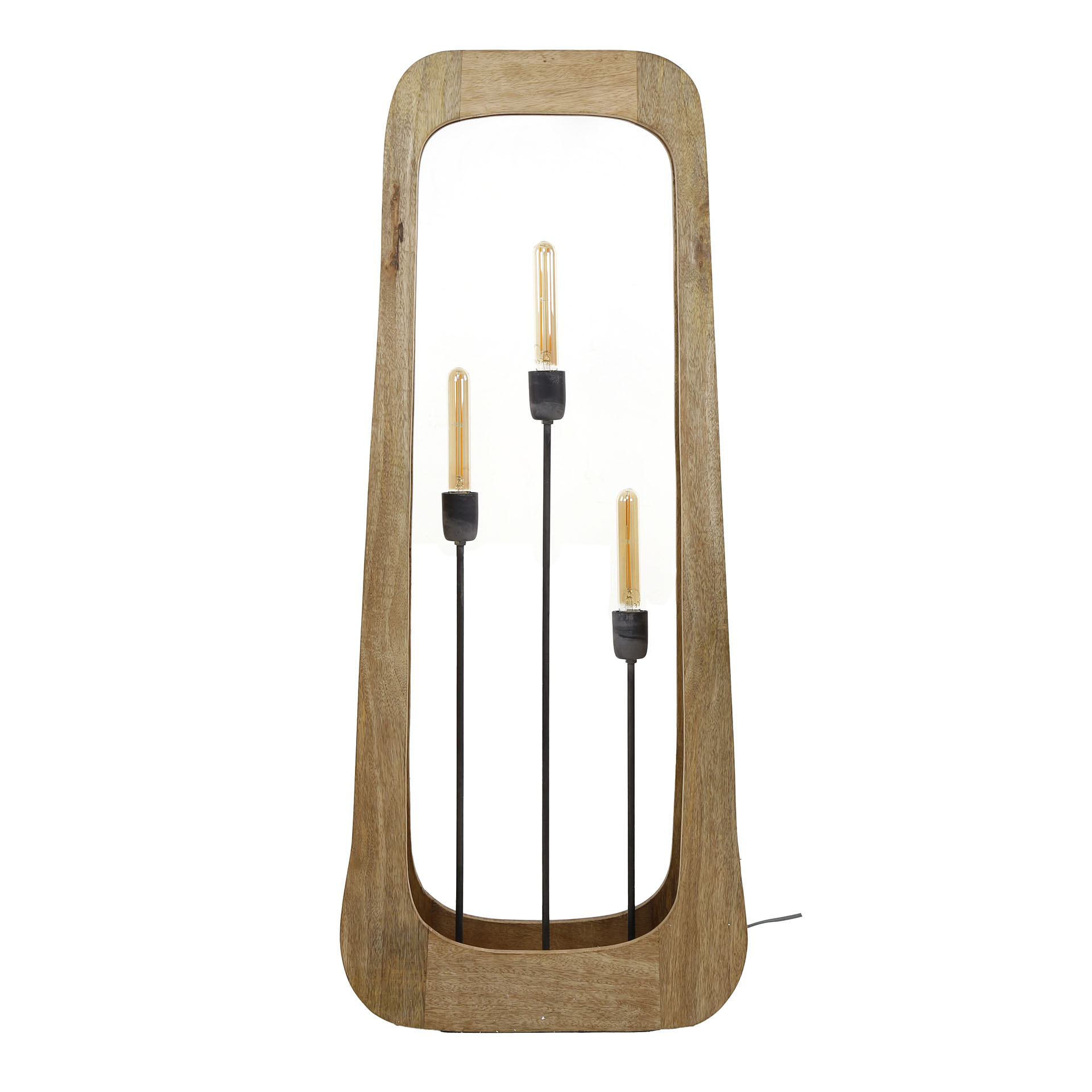 Lámpara de pie 3L bray / Mango macizo natural