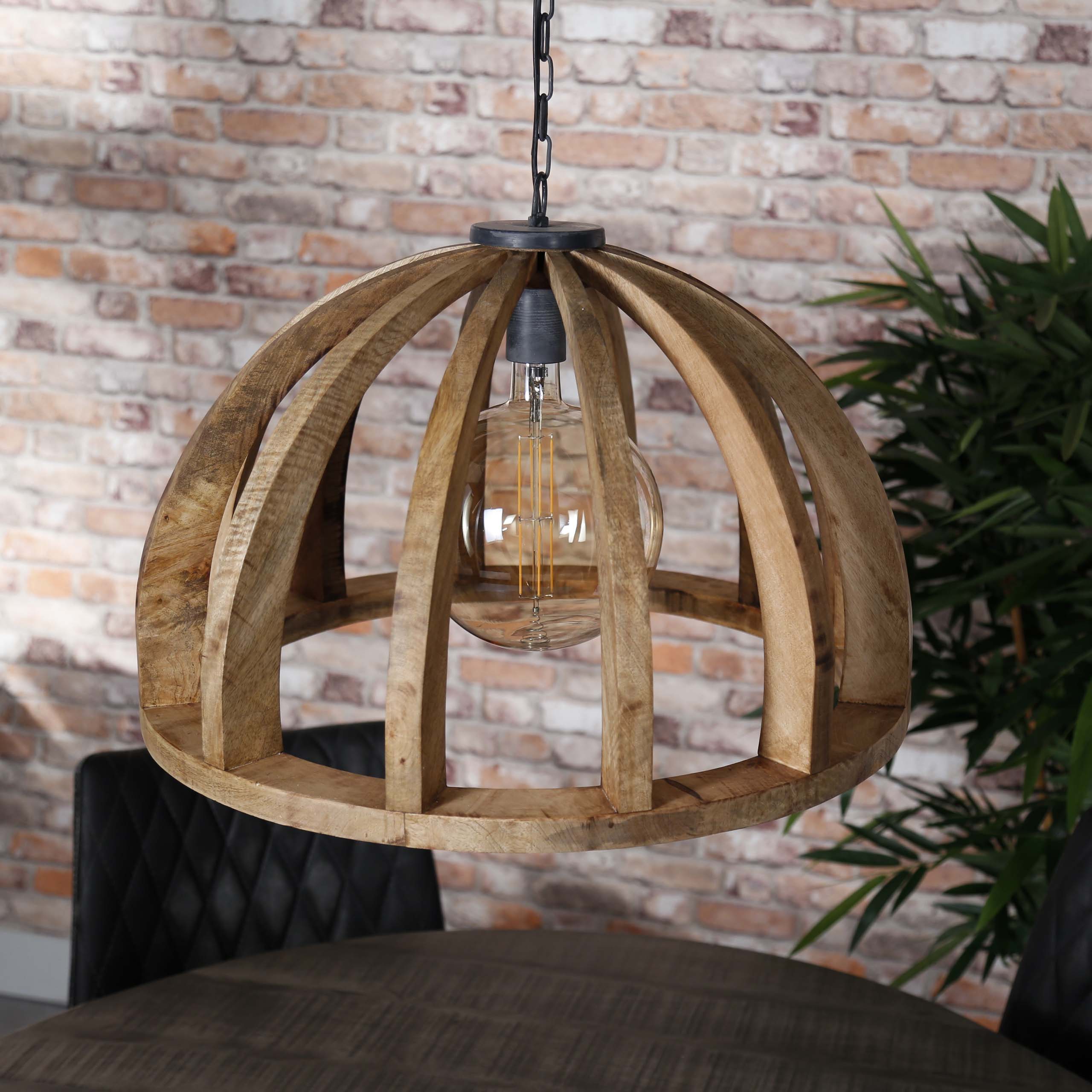 Lámpara colgante Orba 1 luz Ø60 cm - Mango macizo