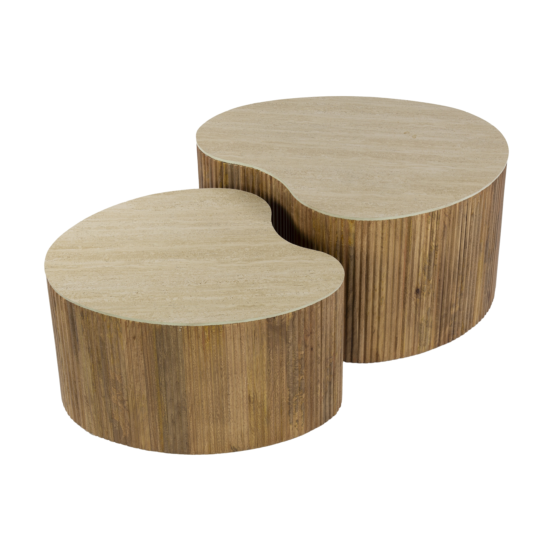Mesa de centro Nuovo en forma de riñón - Juego de 2 - Mango macizo
