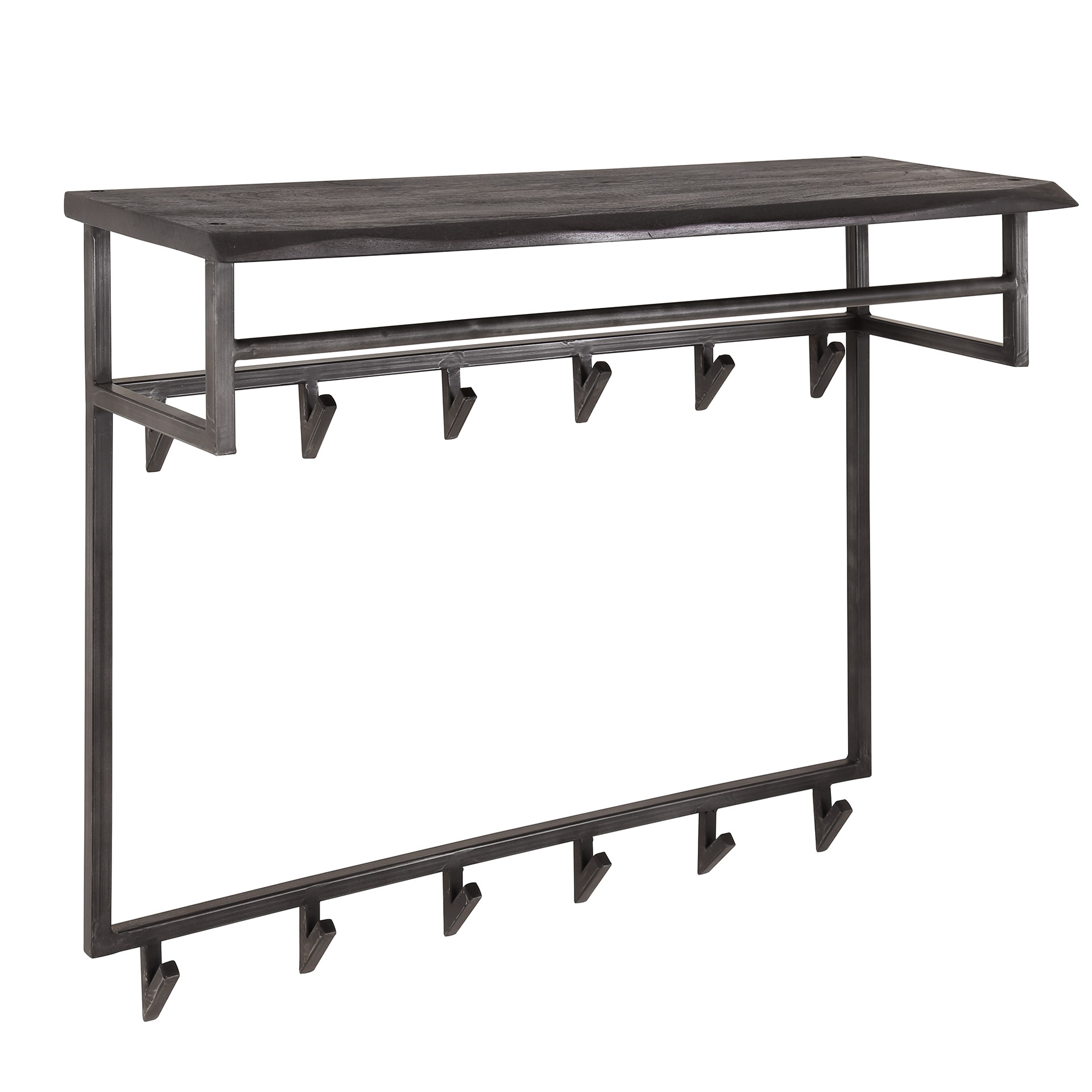 Perchero yucon alto 12 ganchos estante para sombreros / Acacia maciza negro