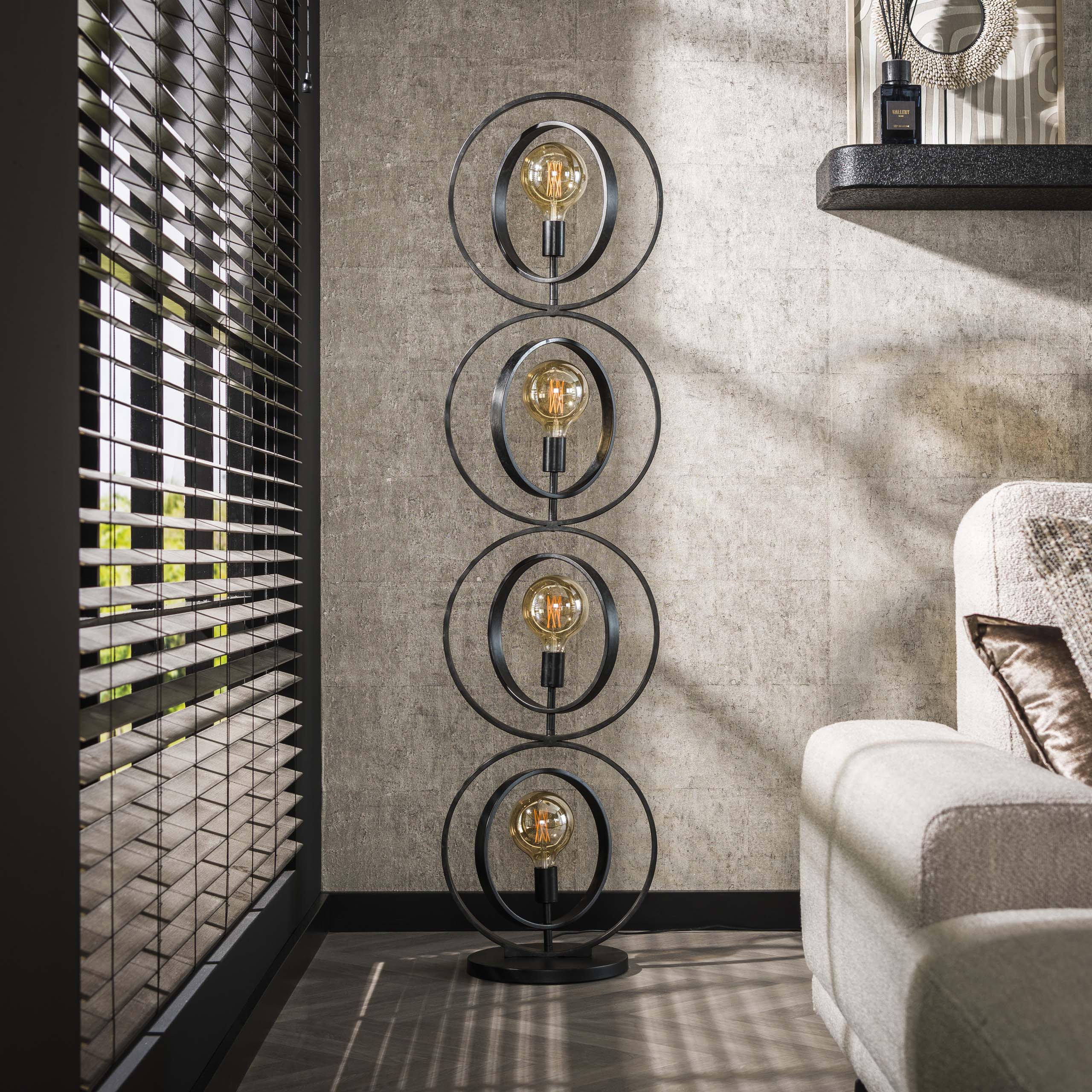 Floor lamp Turn Around 4-light - Charcoal