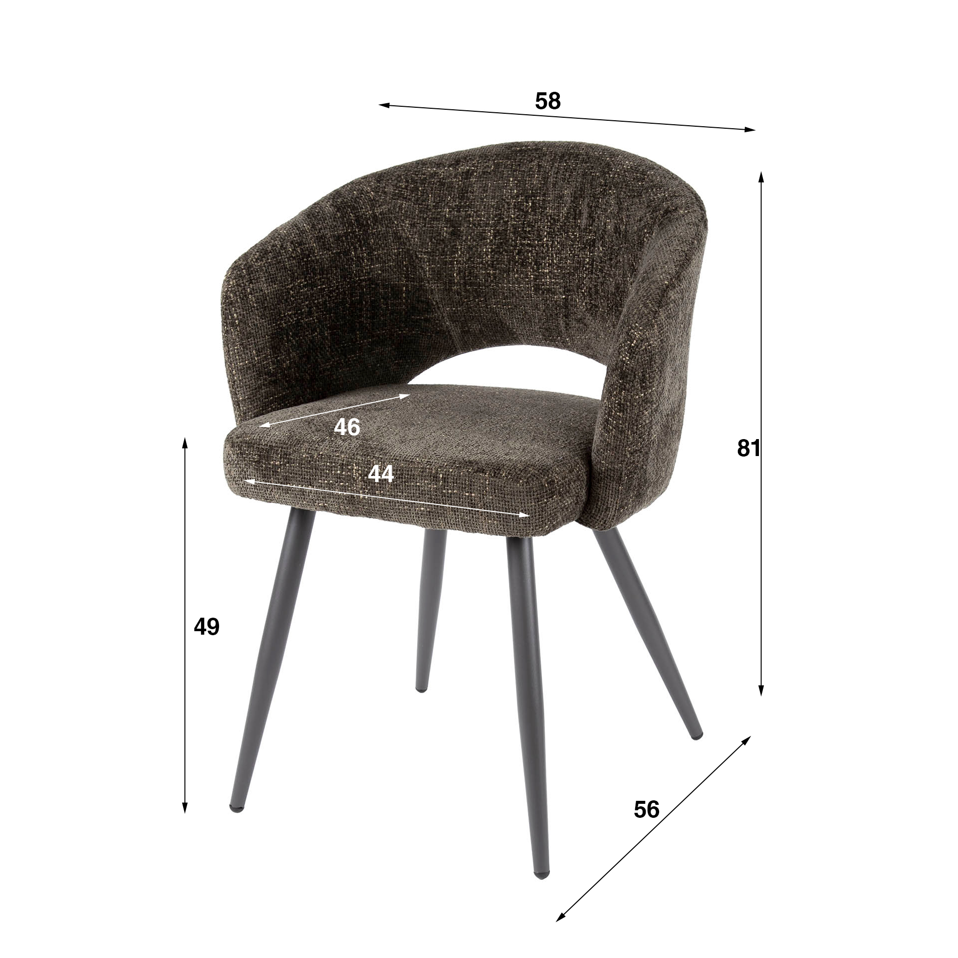 Sillón de salón - empaquetado por 2 - Marrón cargo