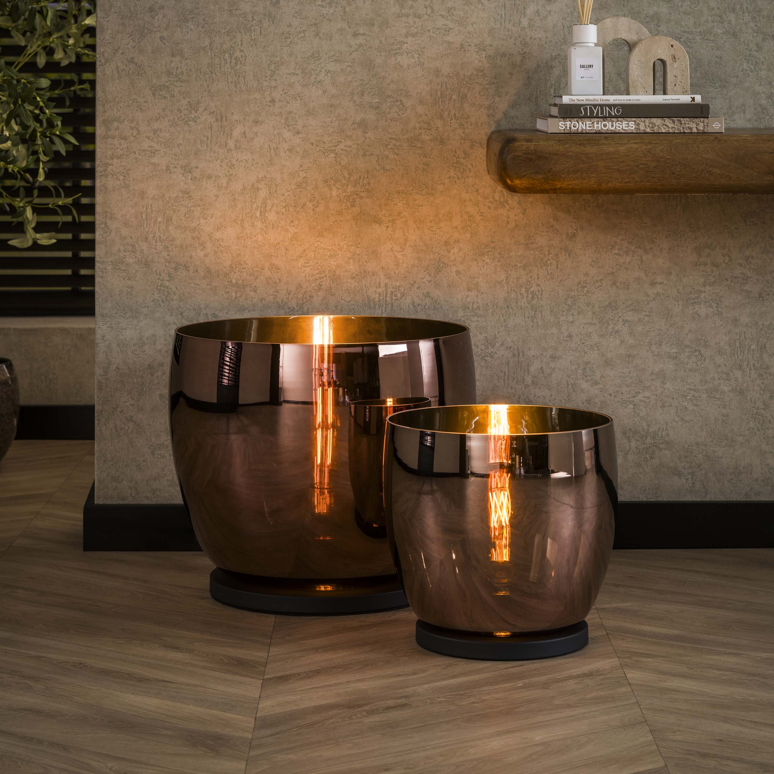 Lámpara de pie UP XL 1 luz cobre cristal