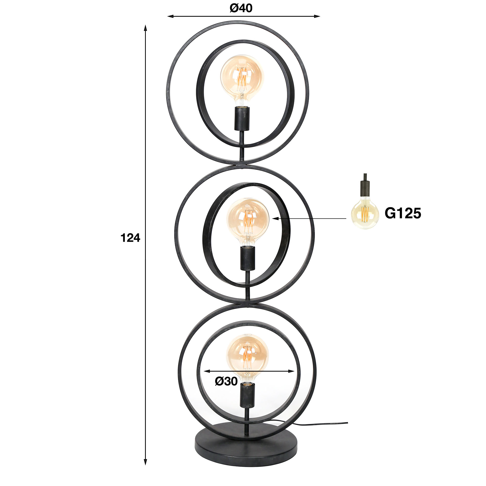 Lámpara de pie 3L sin fin