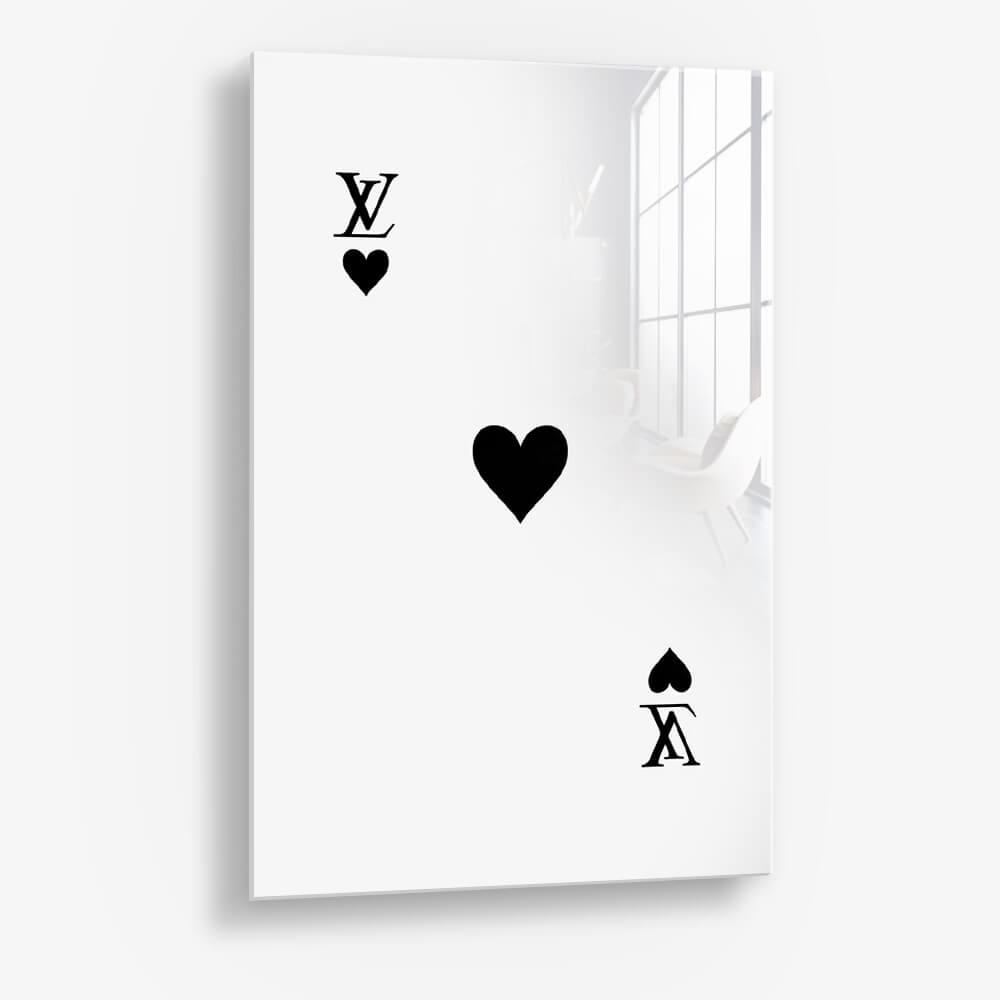 LV Hearts White – Glass