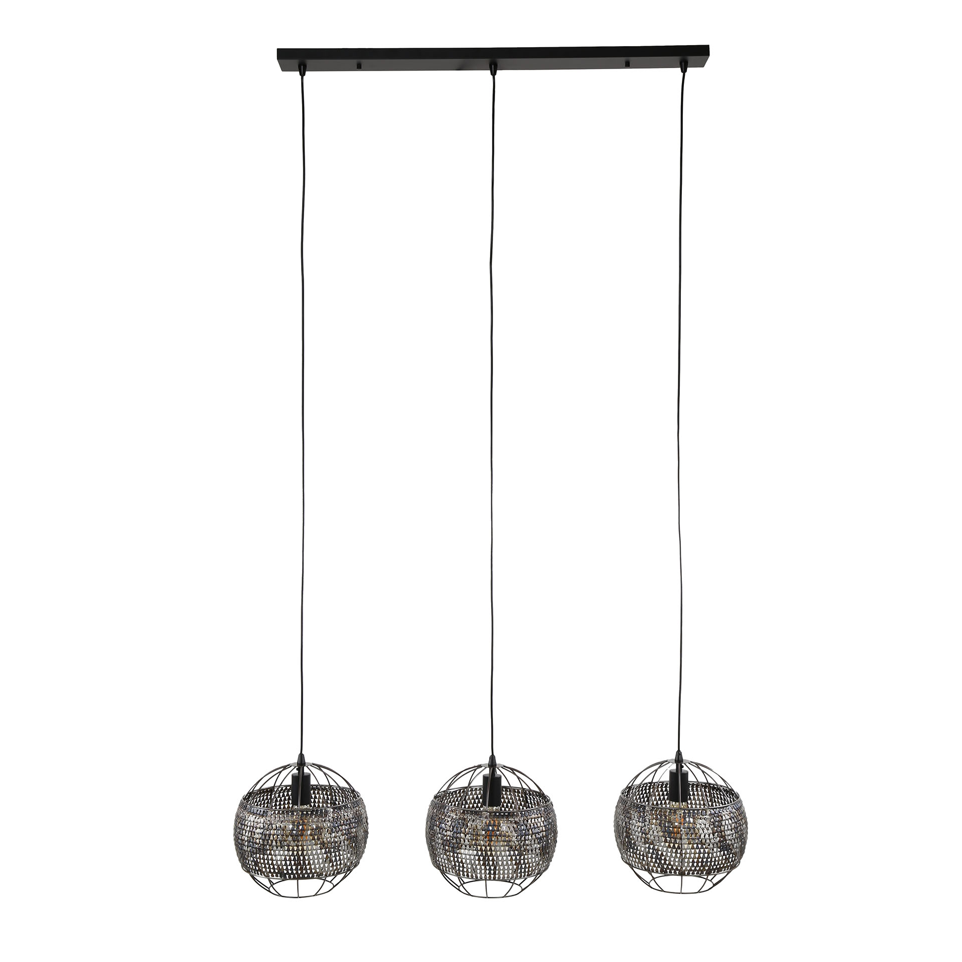 Hanging lamp 3L Ø30 armor open / Black brown