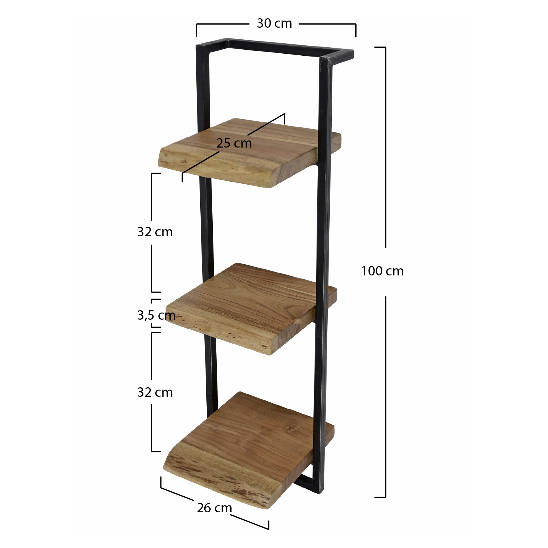 Estante de pared Rivé 30cm H=100cm