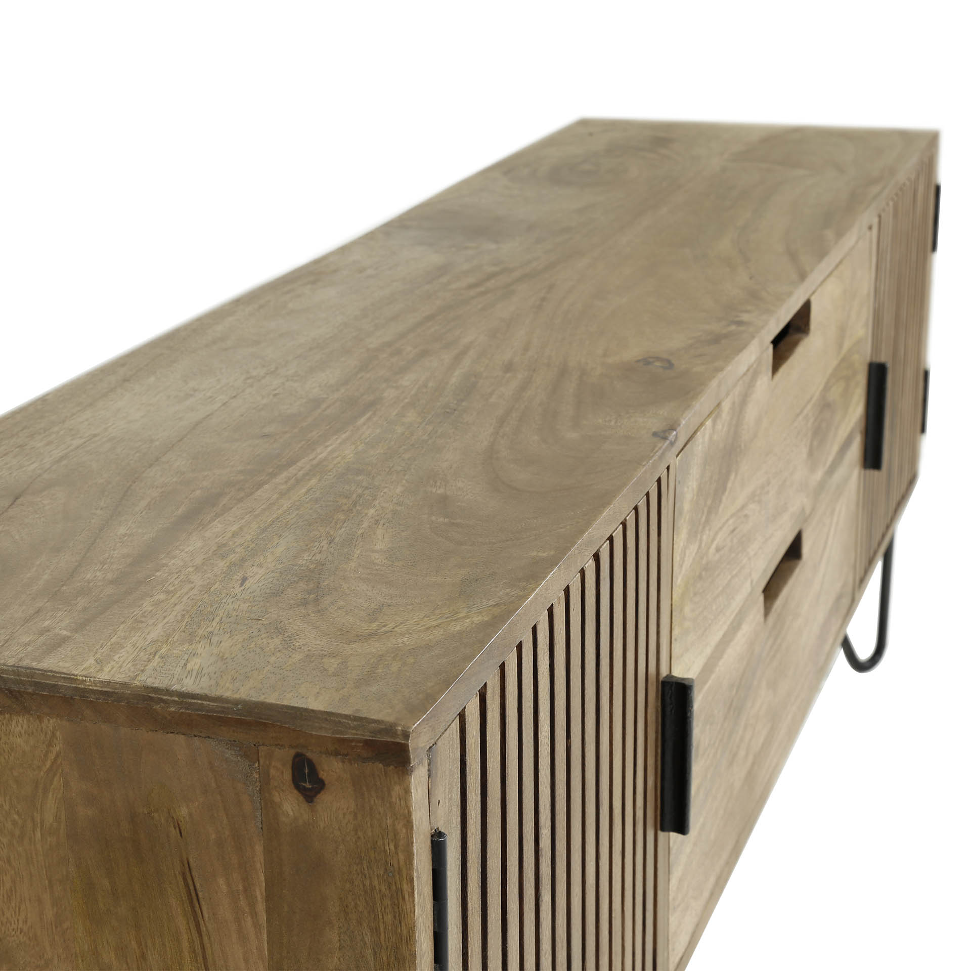 Mueble TV tweak 2 cajones 2 puertas - Mango macizo color arena