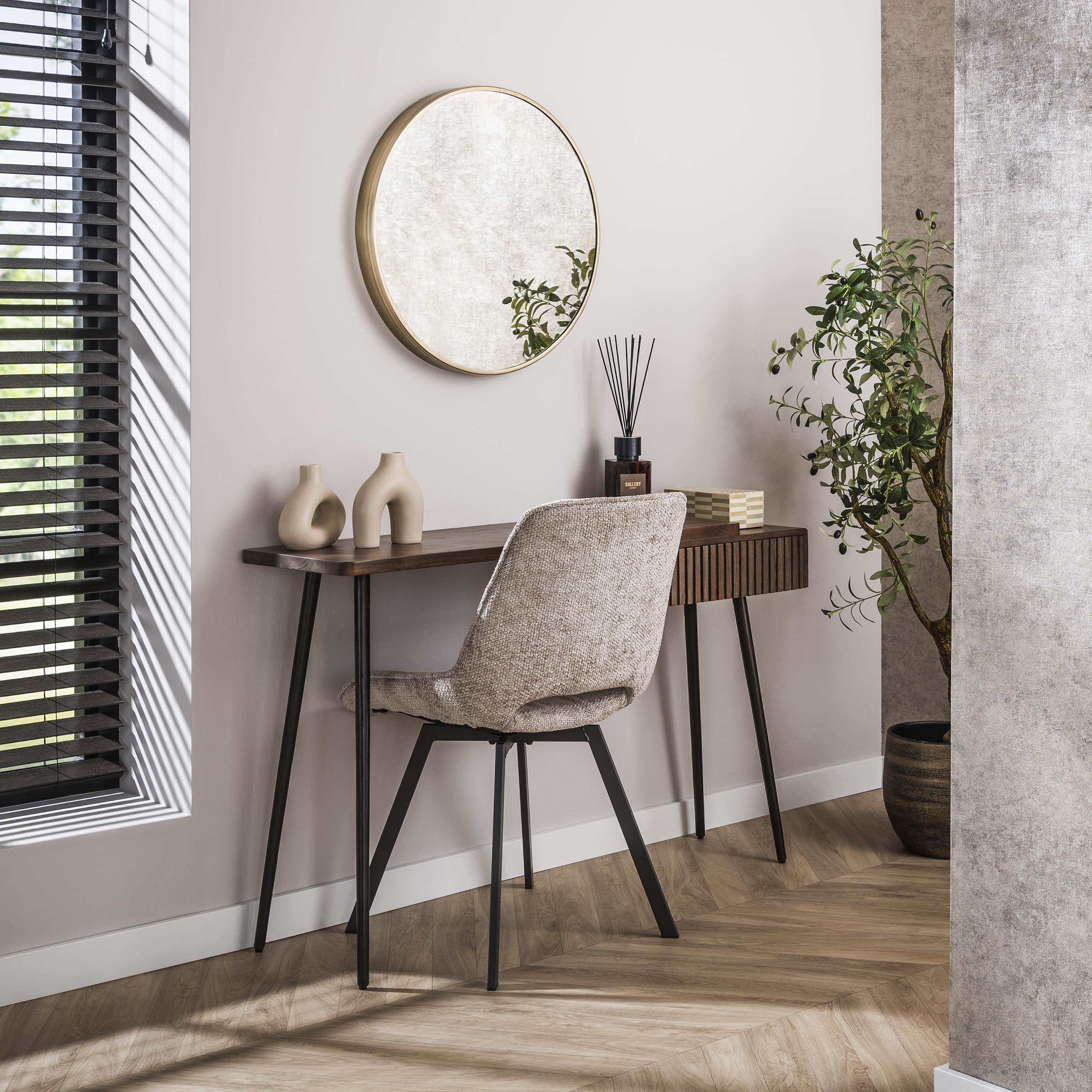 Recibidor/tocador Carve 1 cajón - Acacia maciza marrón