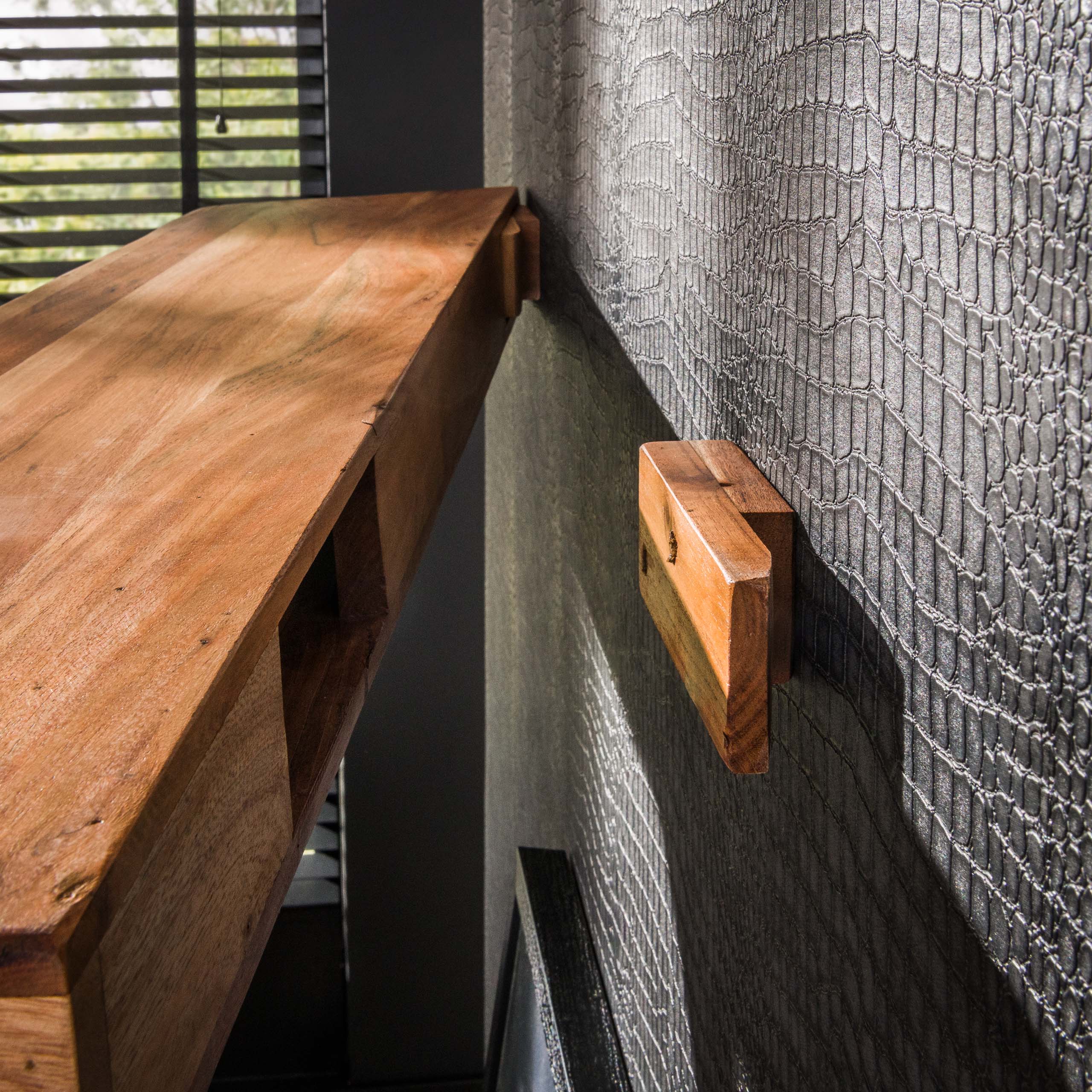 Estante de pared 100 peldaños / Acacia maciza natural