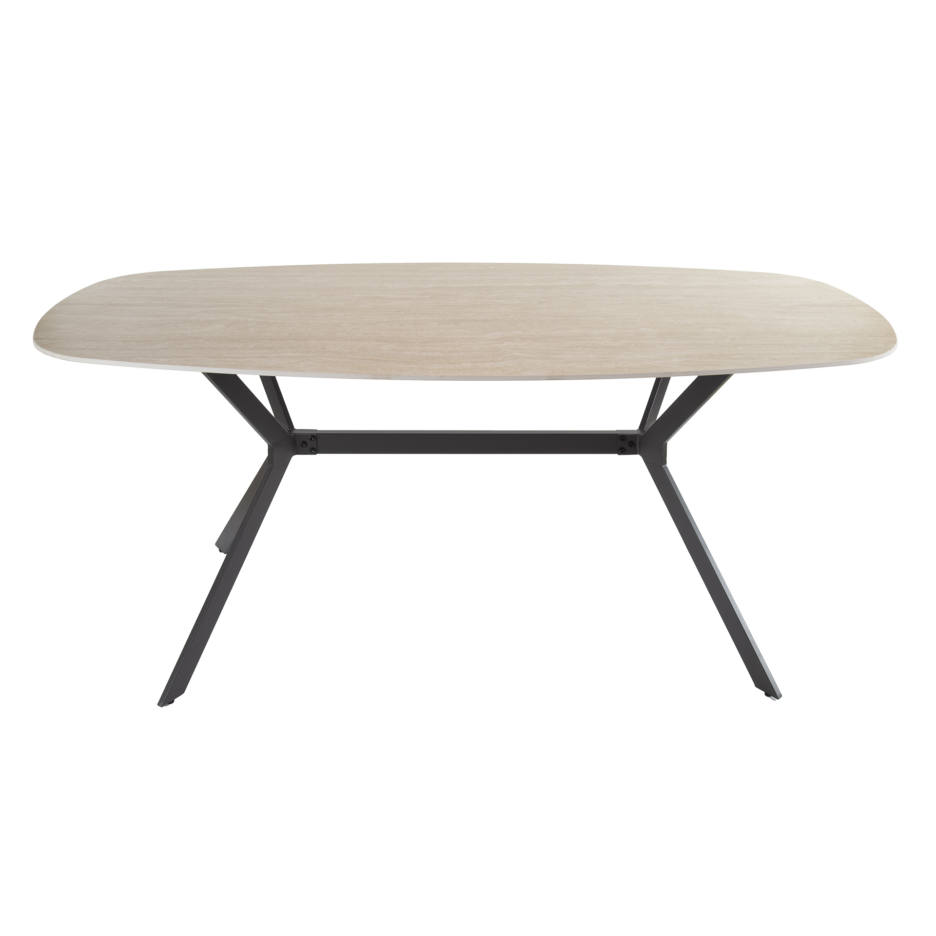 Mesa de comedor ovalada danesa Romano 180 cm - Cerámica travertino