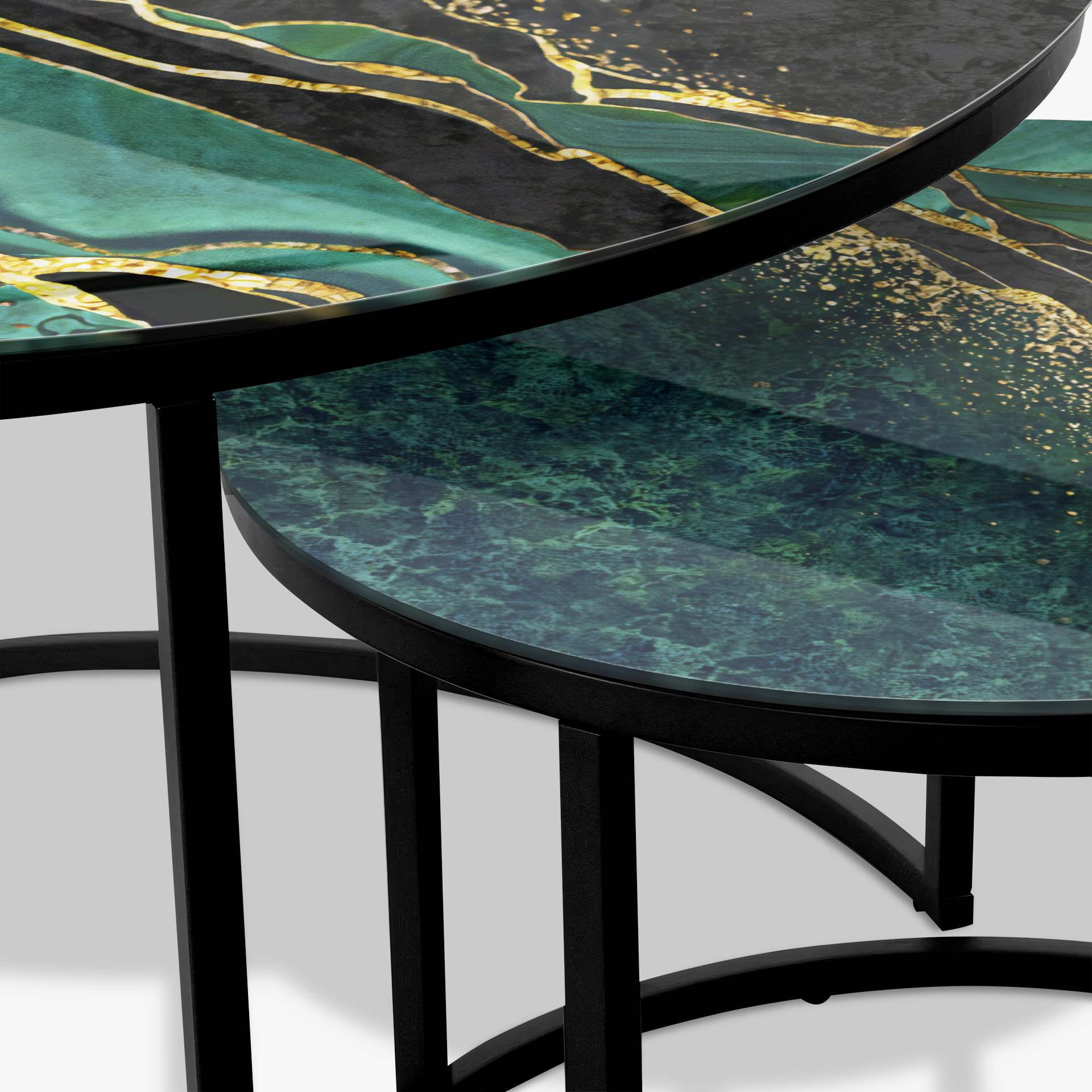 Mesa de centro Negro - Mármol Verde