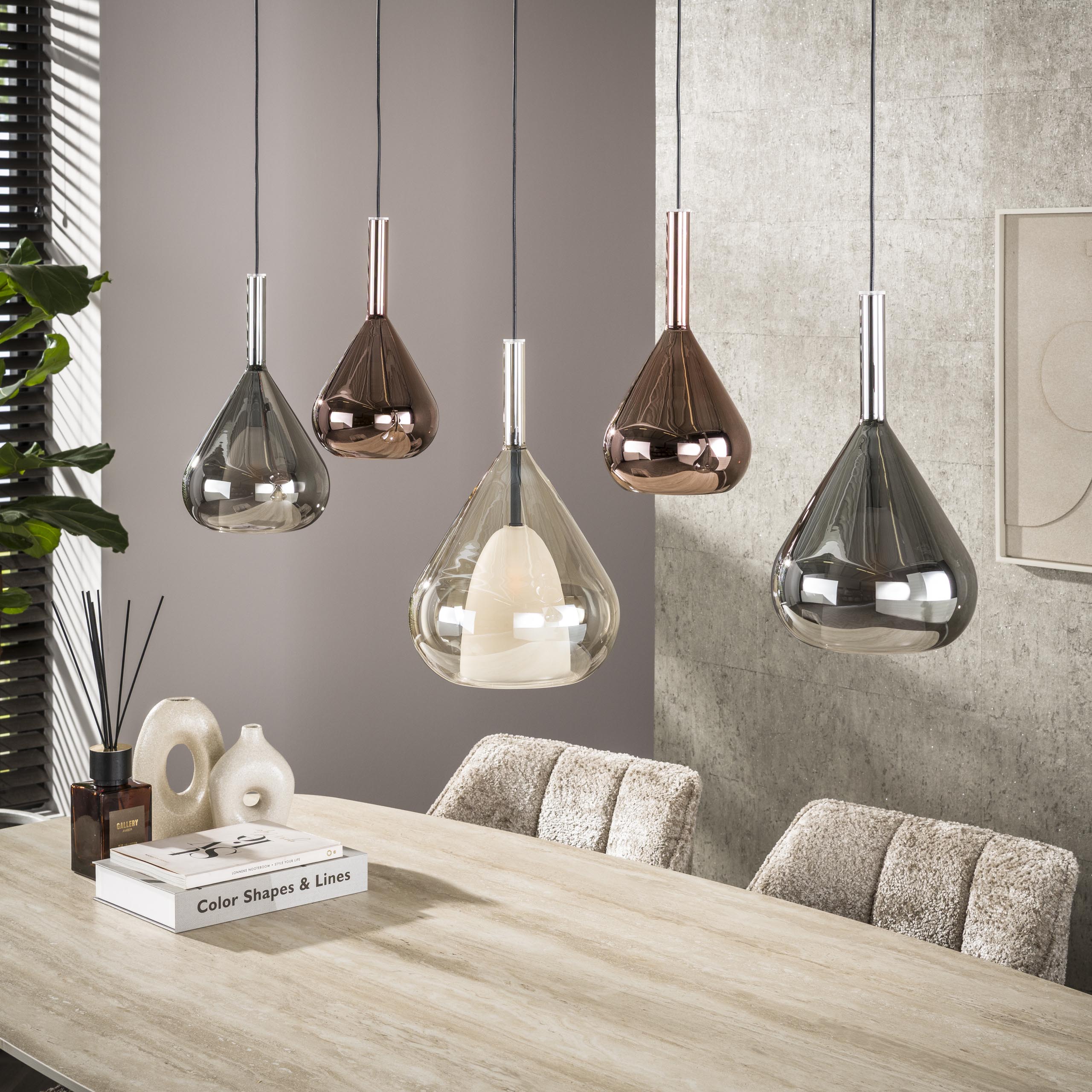Lámpara colgante Wings 5 ​​luces - Negro