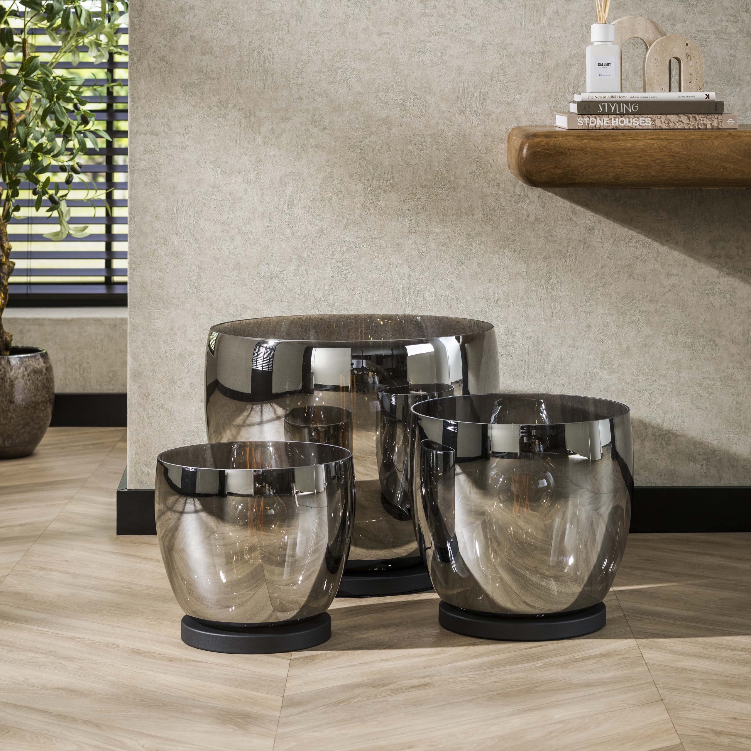 Lámpara de pie UP XL 1 luz - Vidrio gris humo