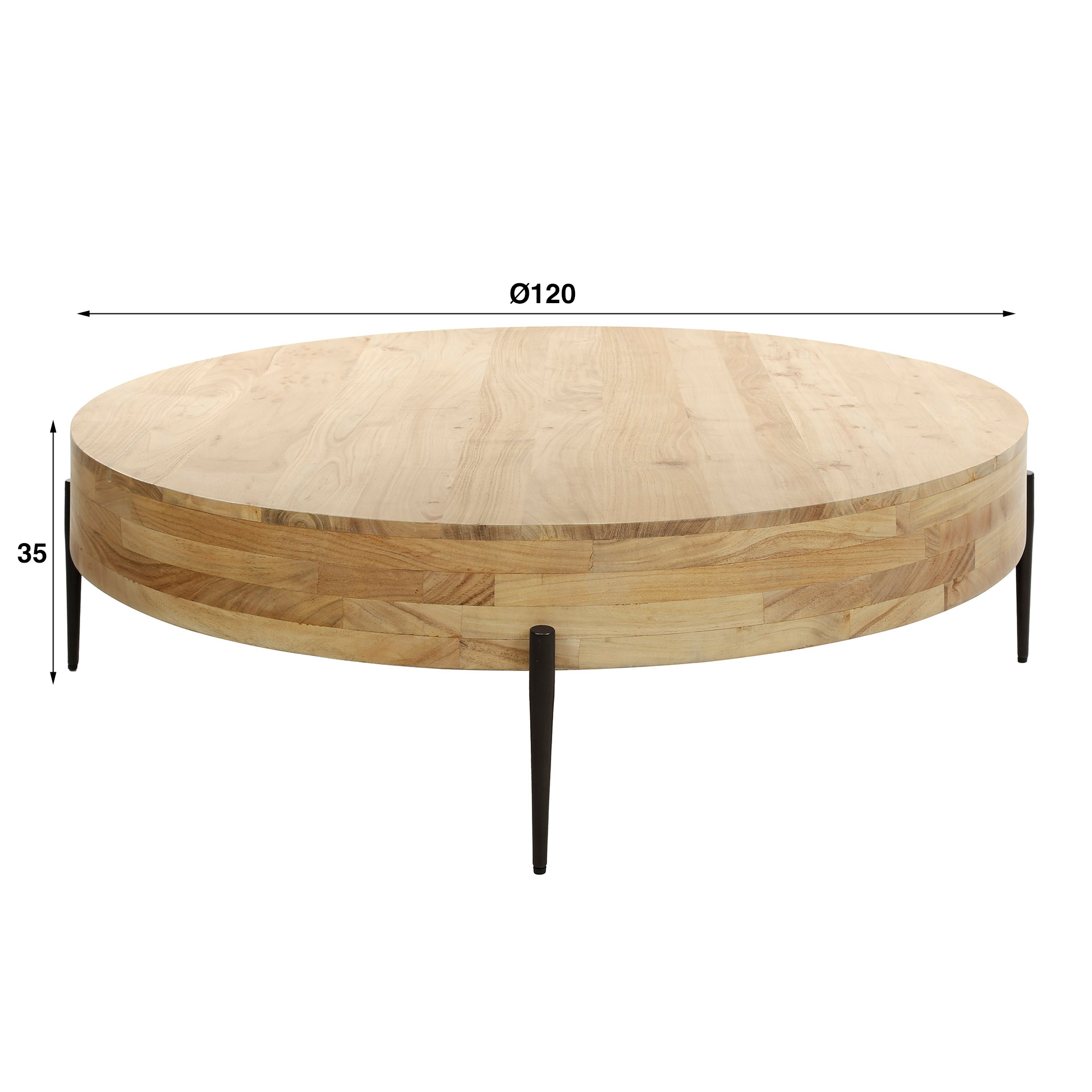 Mesa de centro Bulky Wood Ø120 - Acacia maciza